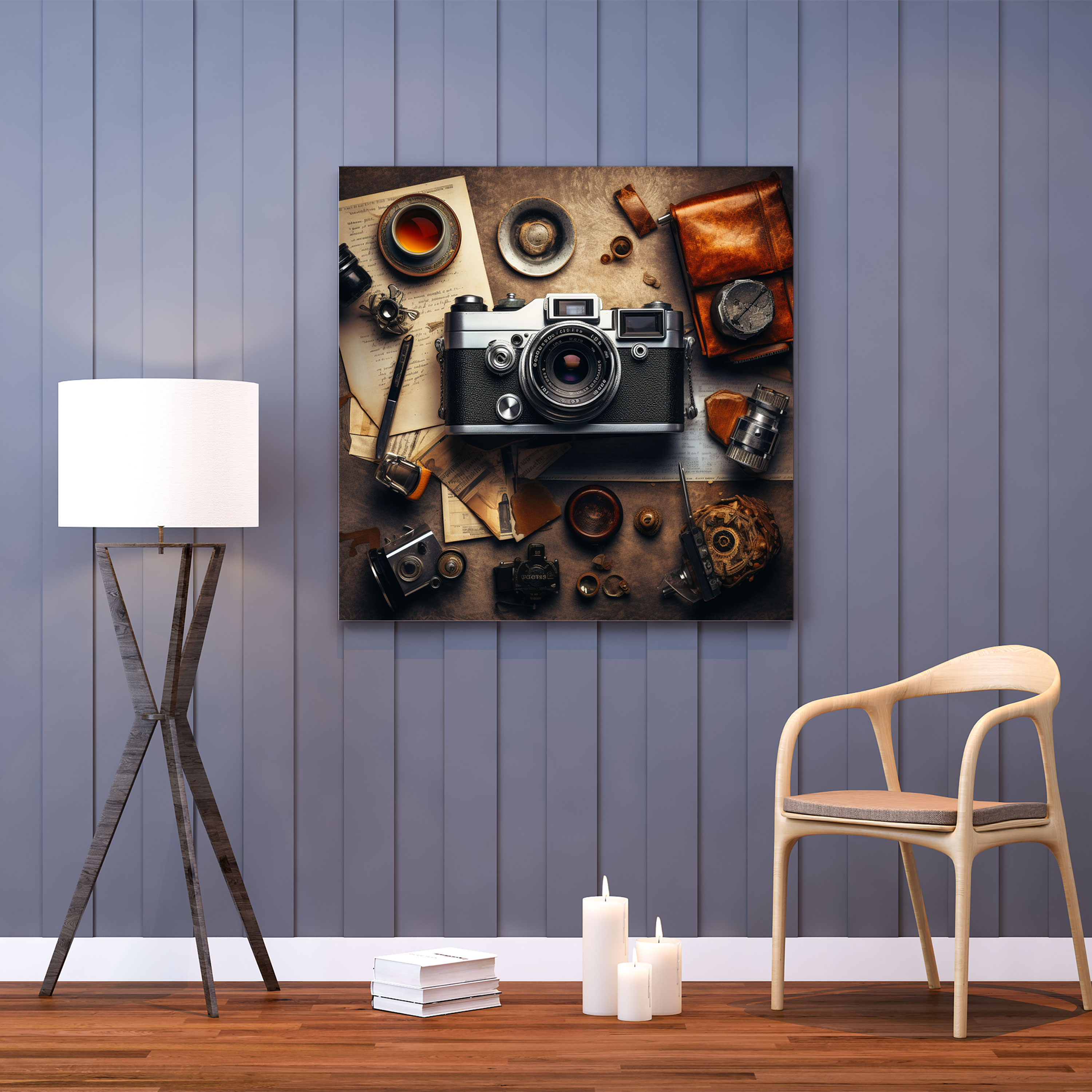 Retro Canvas Print: Vintage Camera - Retro, Canvas Print, Photography Accessories, Camera