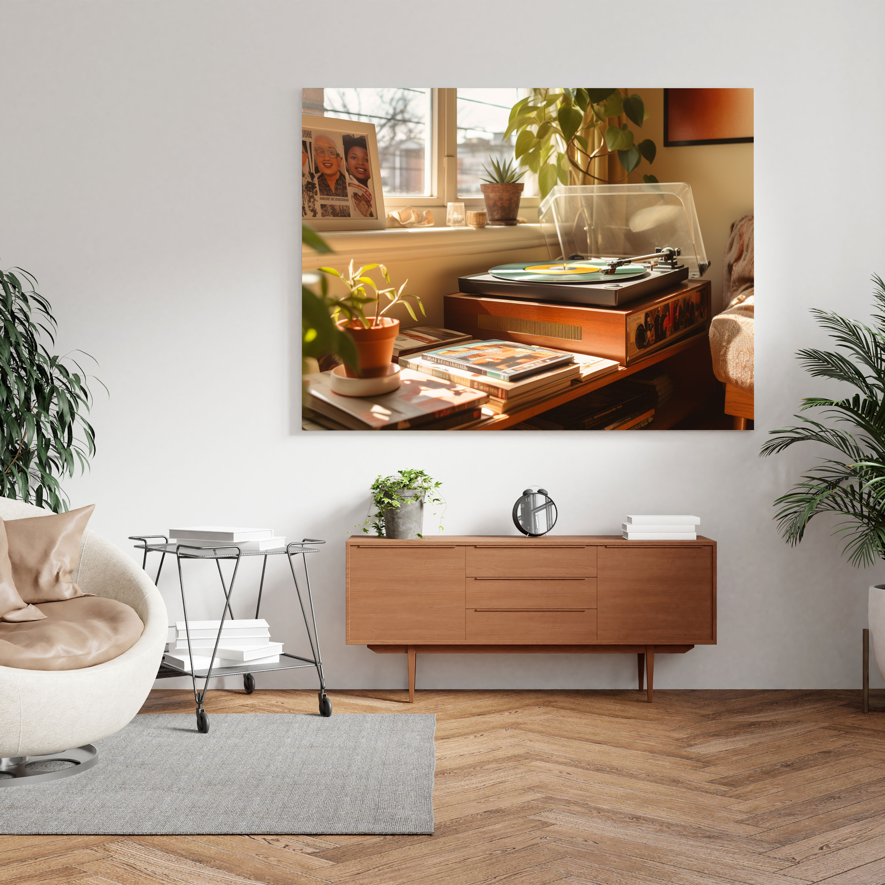 Vintage Record Player Wall Art - Retro, Canvas Wall Art, Vintage Record Player, Wall Decoration