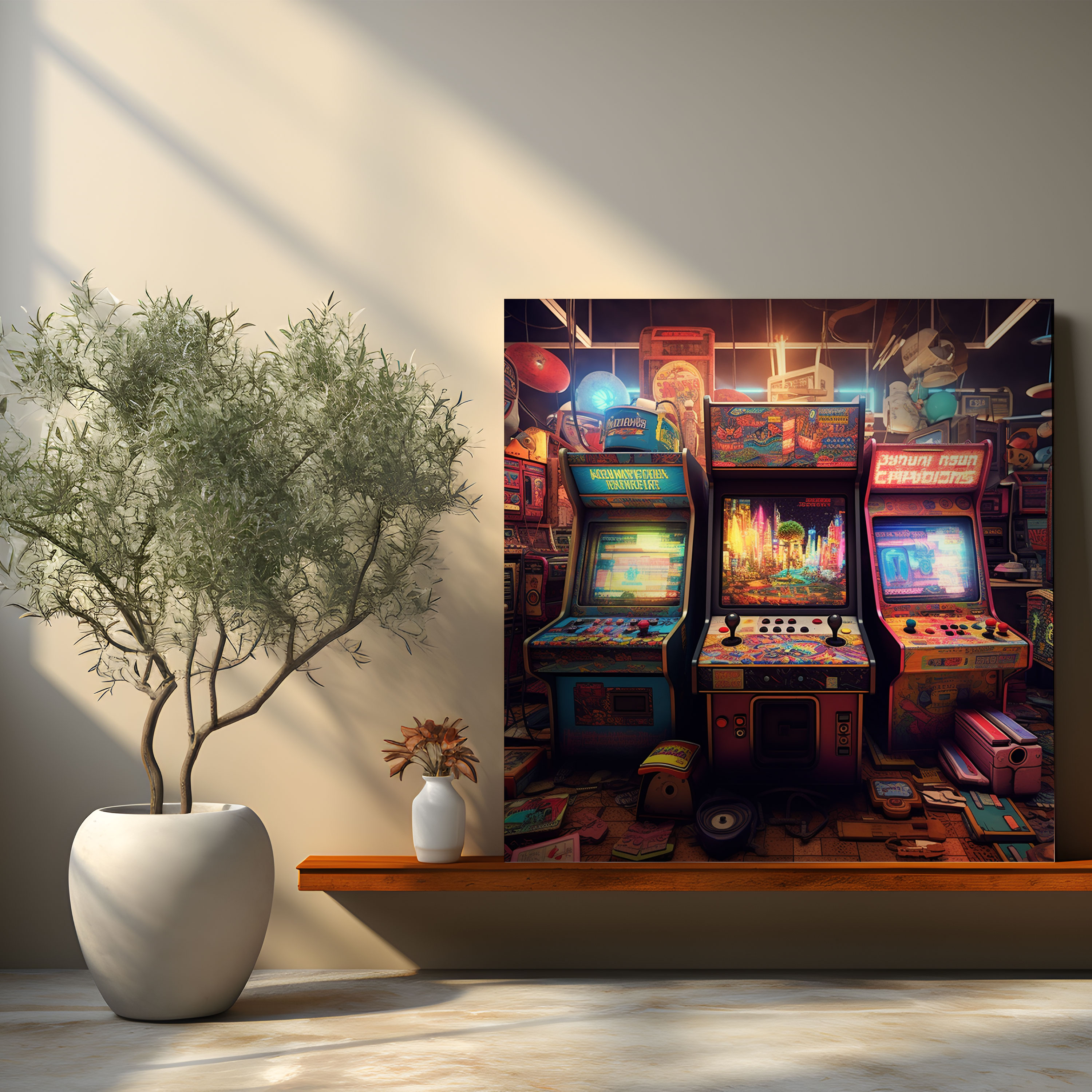 Retro Canvas Wall Decoration: Arcade Game Art - Retro, Canvas Print, Canvas Wall Art, Wall Decoration