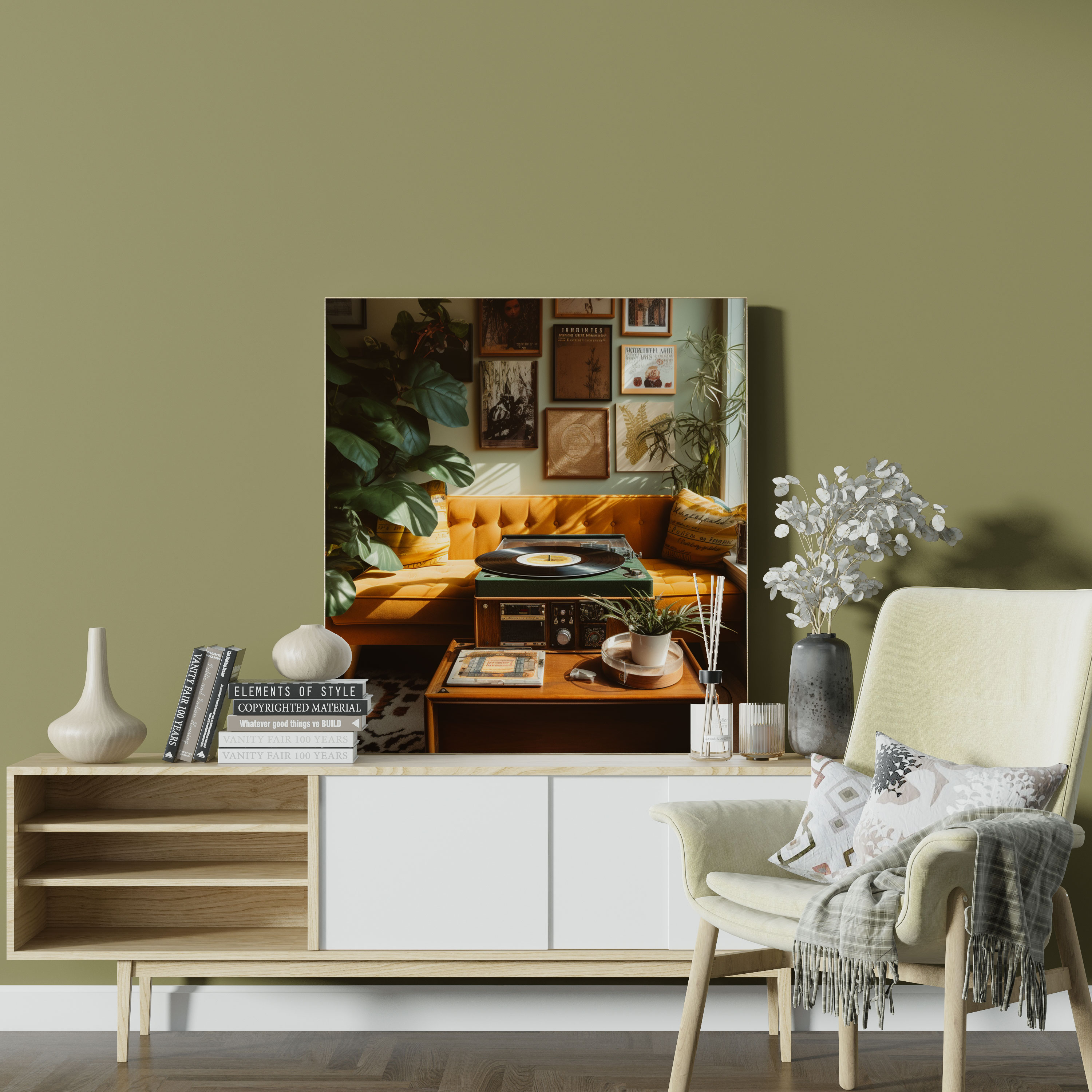 Vintage Record Player Wall Art - Retro, Home Decoration, Wall Art, Vinyl Records