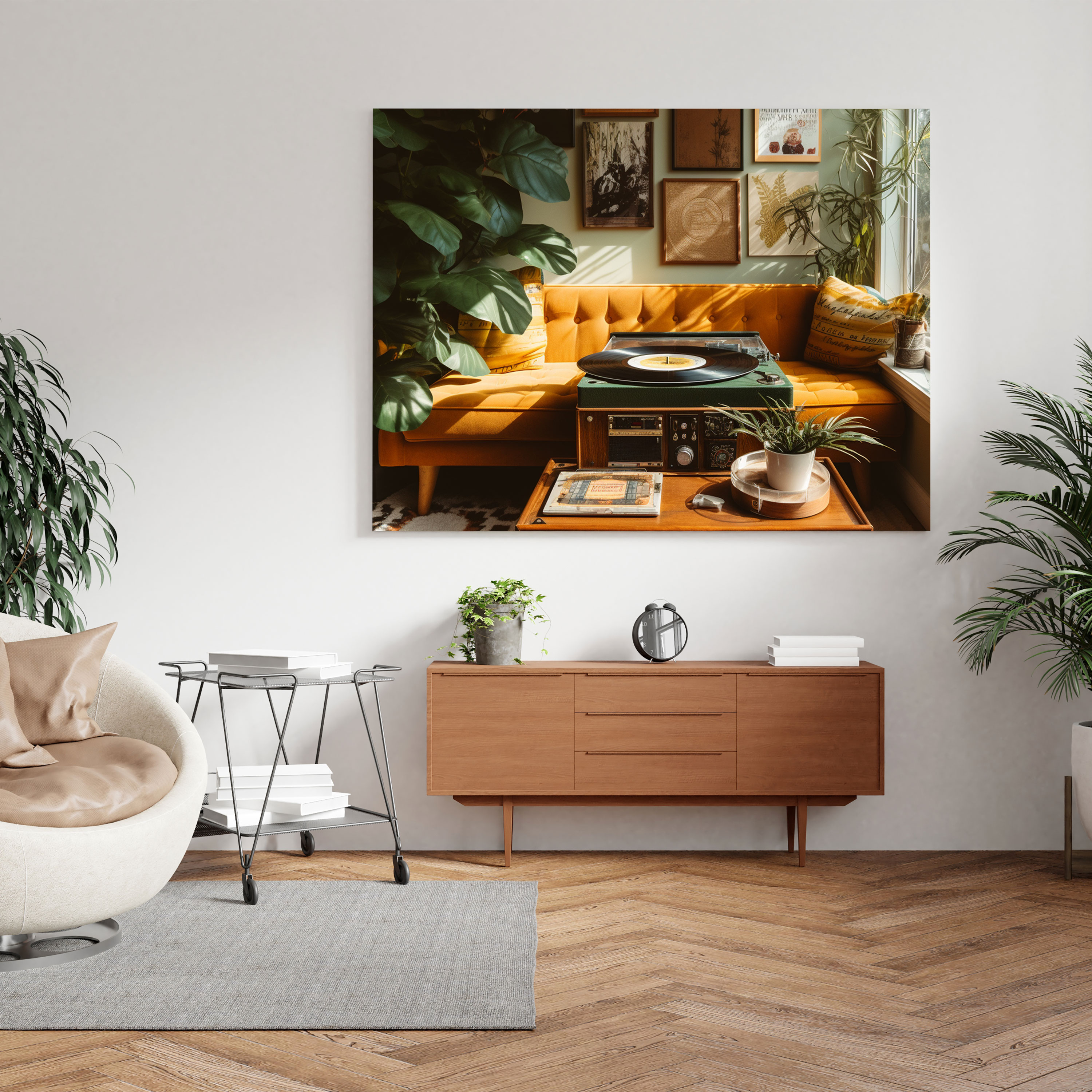 Vintage Record Player Wall Art - Retro, Home Decoration, Wall Art, Vinyl Records
