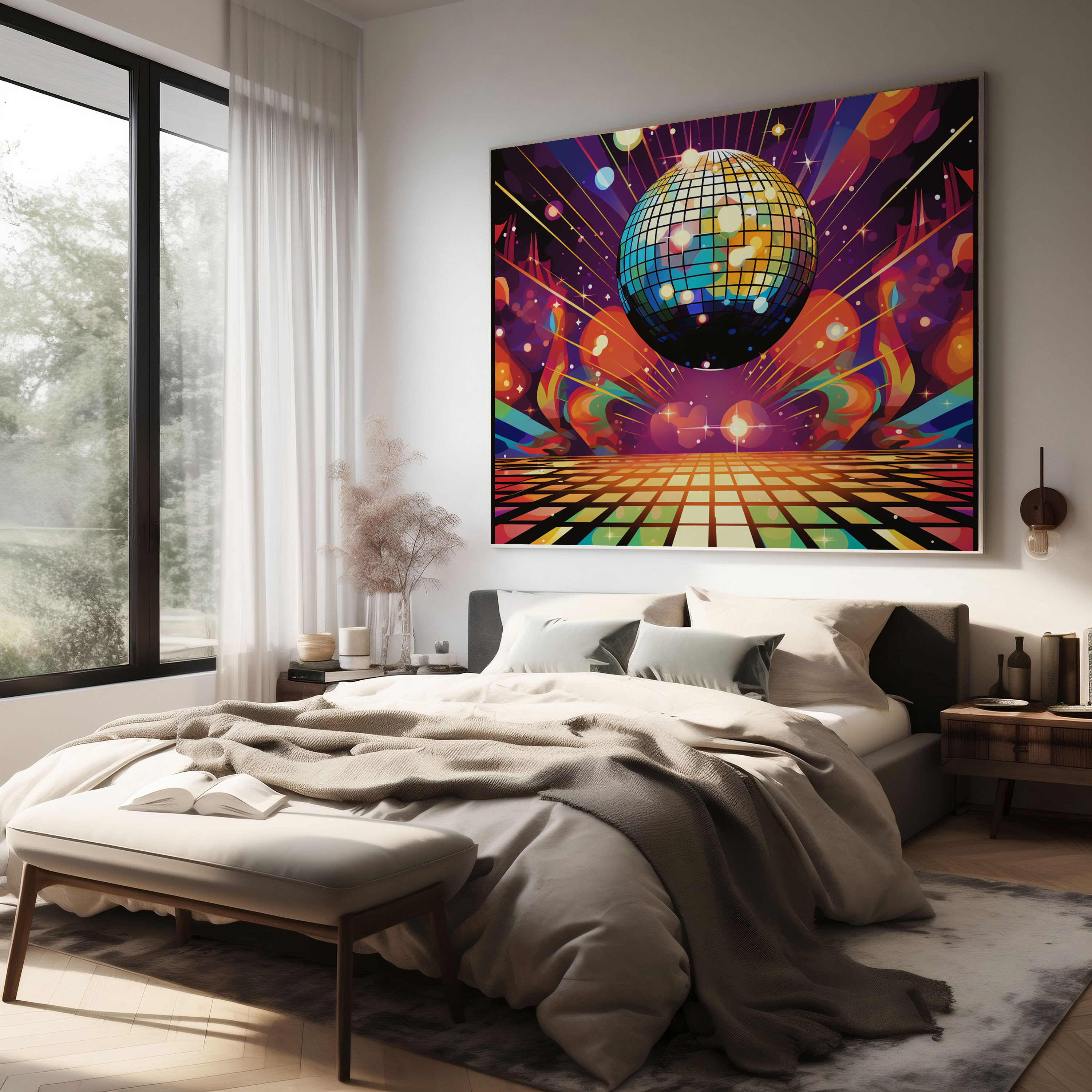 Retro Poster Wall Art - Retro, Wall Art, Canvas, Disco Ball