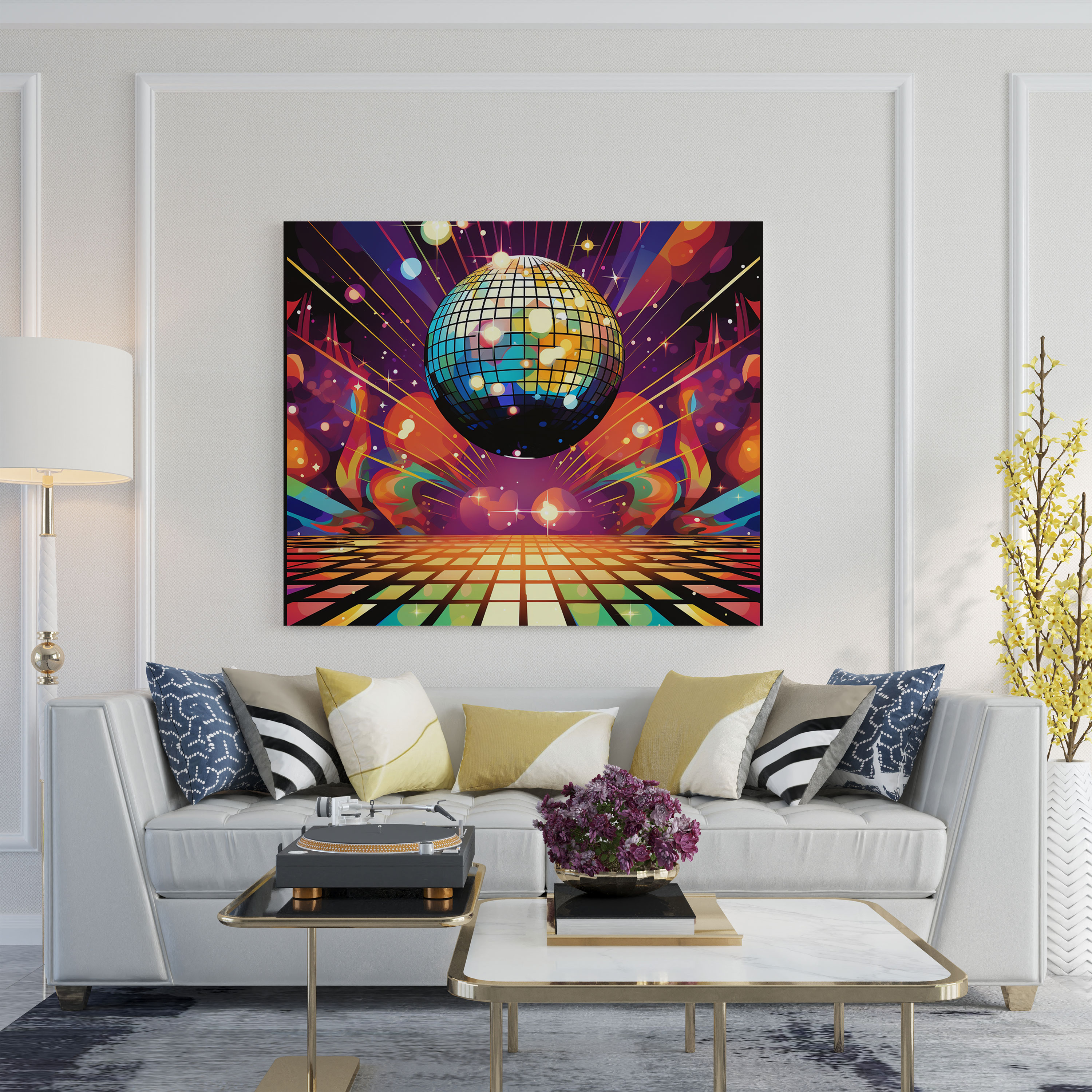 Retro Poster Wall Art - Retro, Wall Art, Canvas, Disco Ball