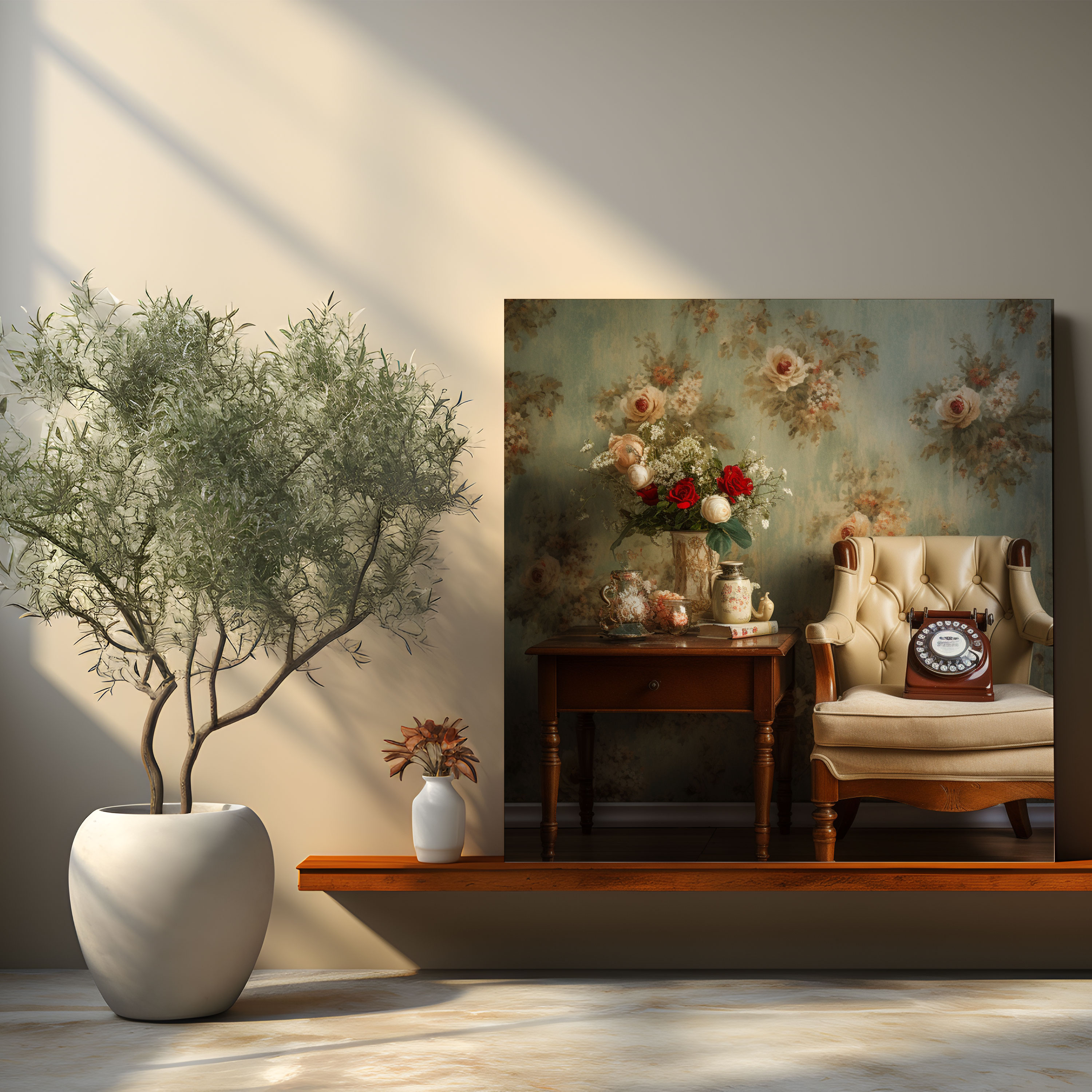 Retro Telephone Canvas Print - Retro, Wall Decoration, Home Decoration, Canvas