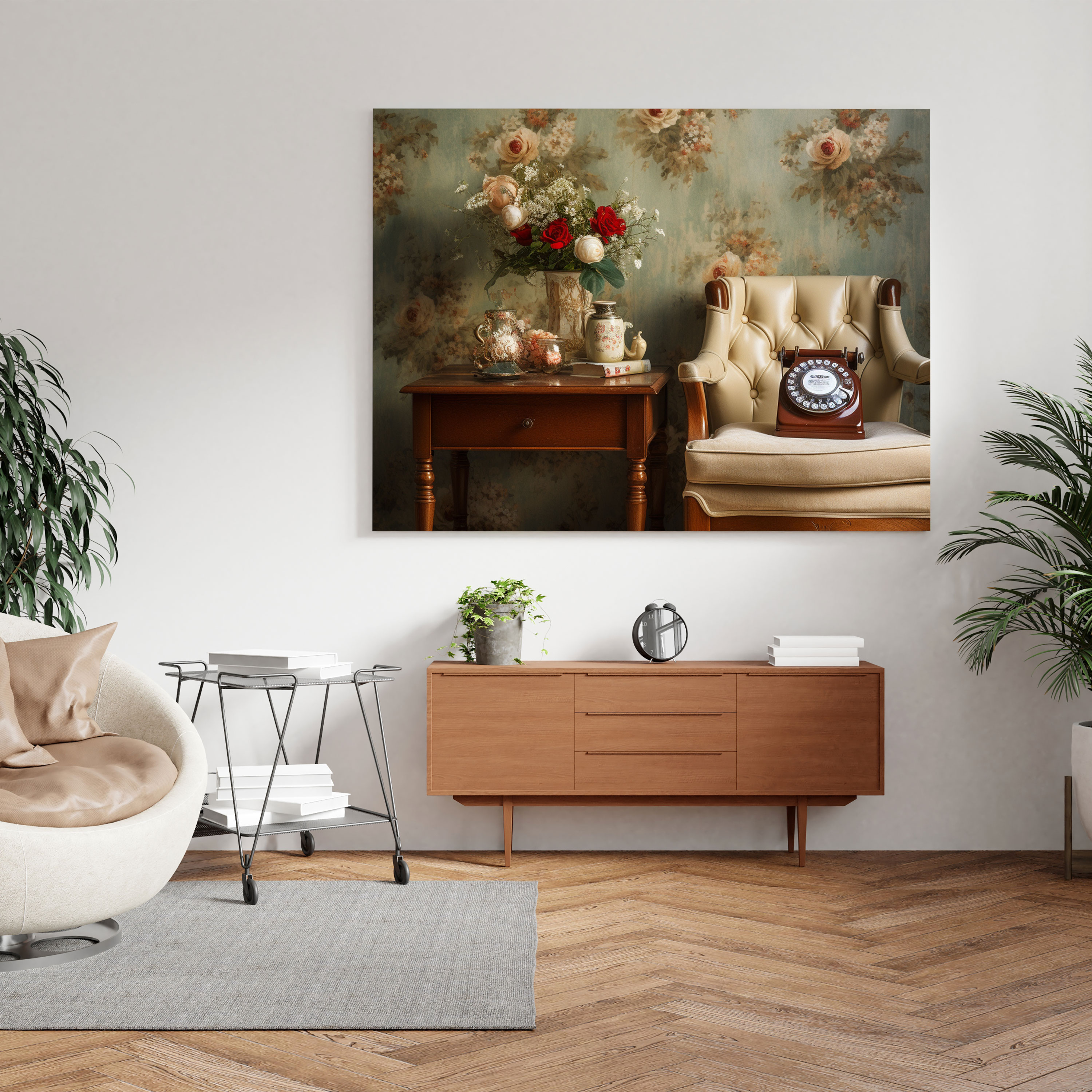 Retro Telephone Canvas Print - Retro, Wall Decoration, Home Decoration, Canvas