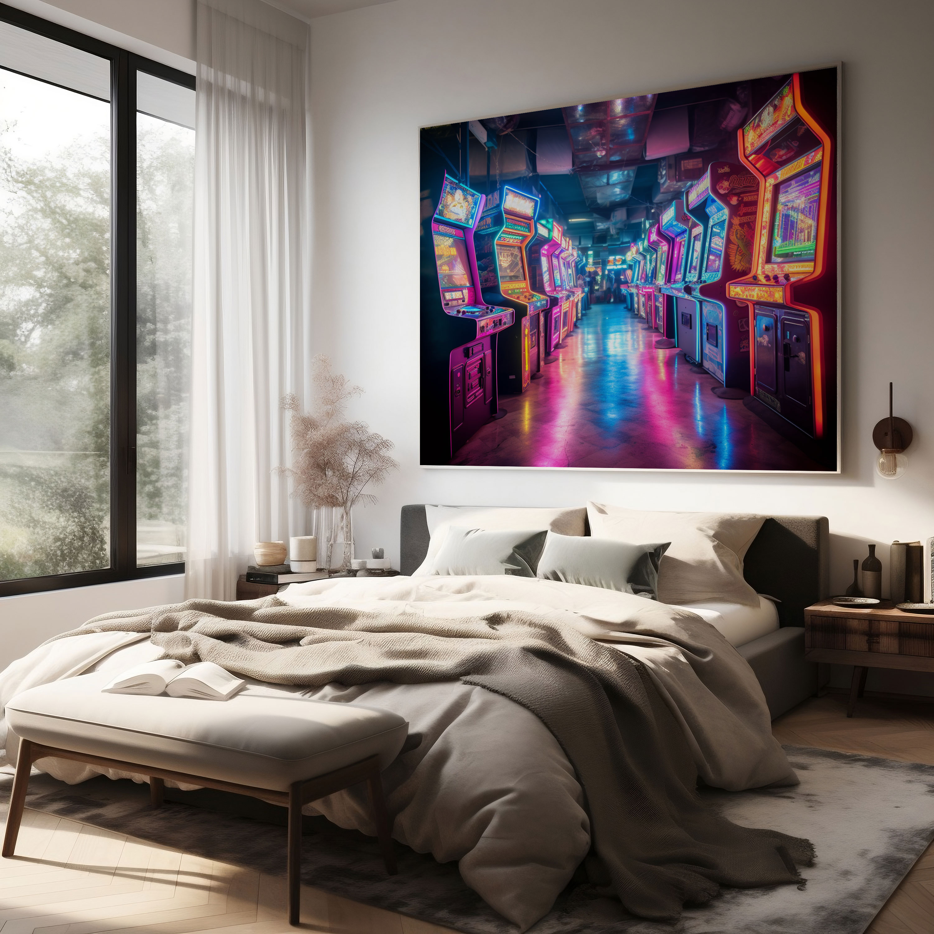 Retro Arcade Game Machines Canvas Print - Retro, Wall Art, Retro, Canvas Wall Art