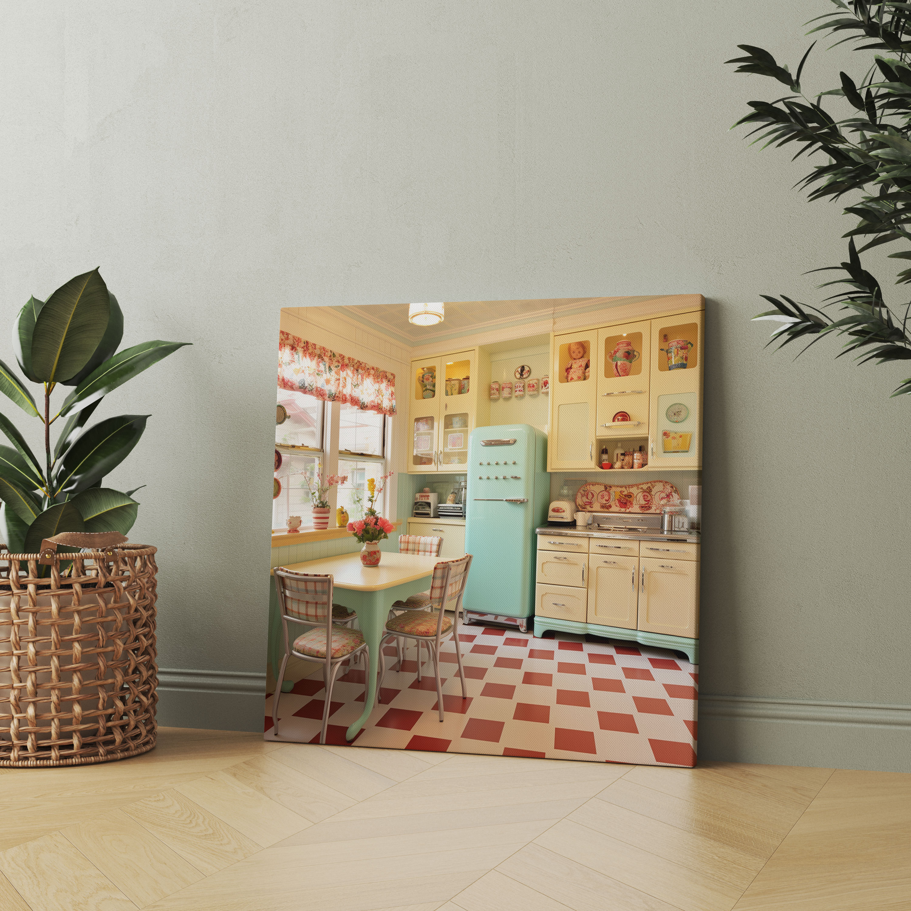 Retro Kitchen Wall Decoration - Retro, Home Decoration, Retro Kitchen, Pastel-Colored Appliances