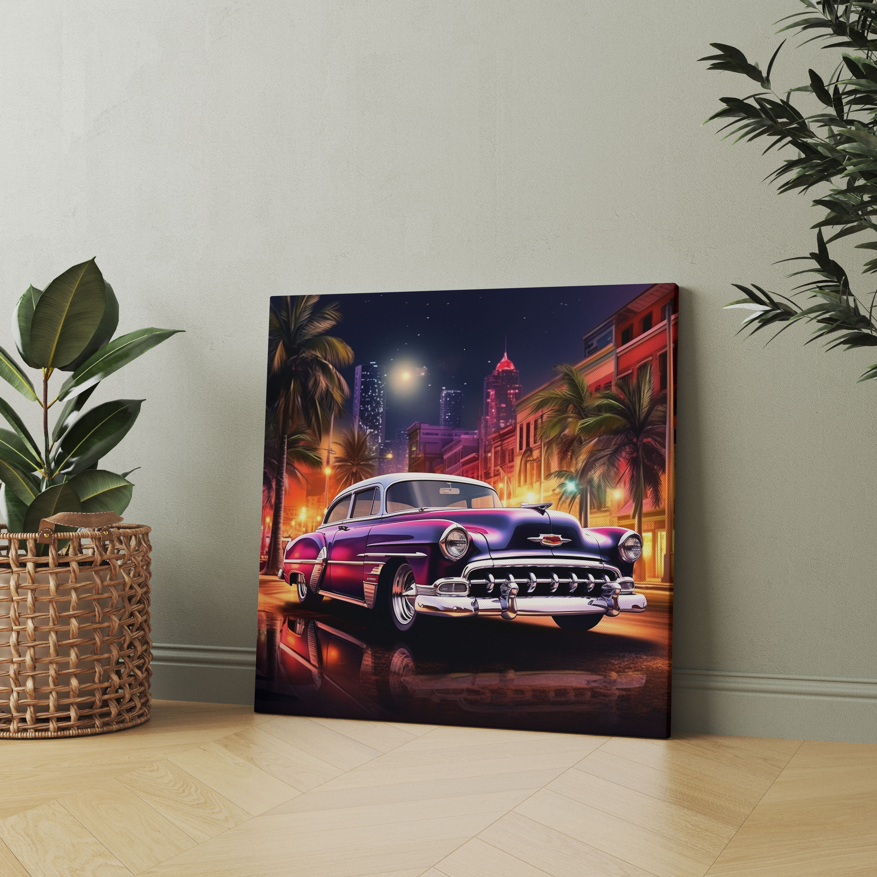 Classic Retro Car Wall Art - Retro, Wall Decoration, Canvas, Canvas Print