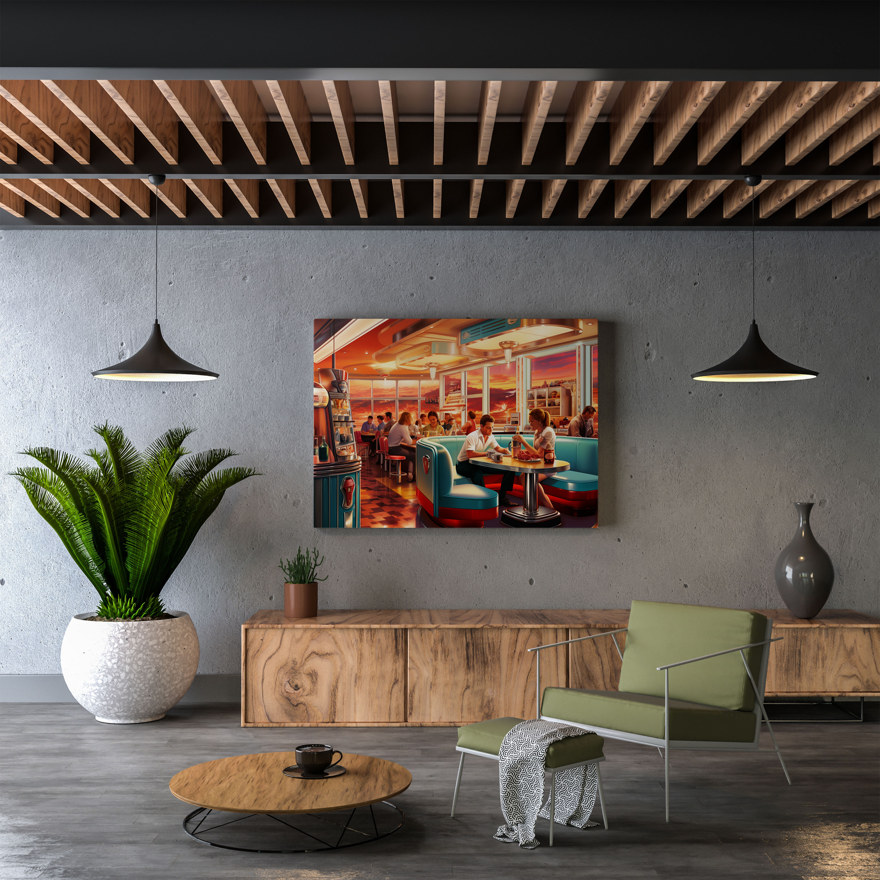 1950S Diner Wall Art - Retro, Retro, Wall Decoration, Milkshakes