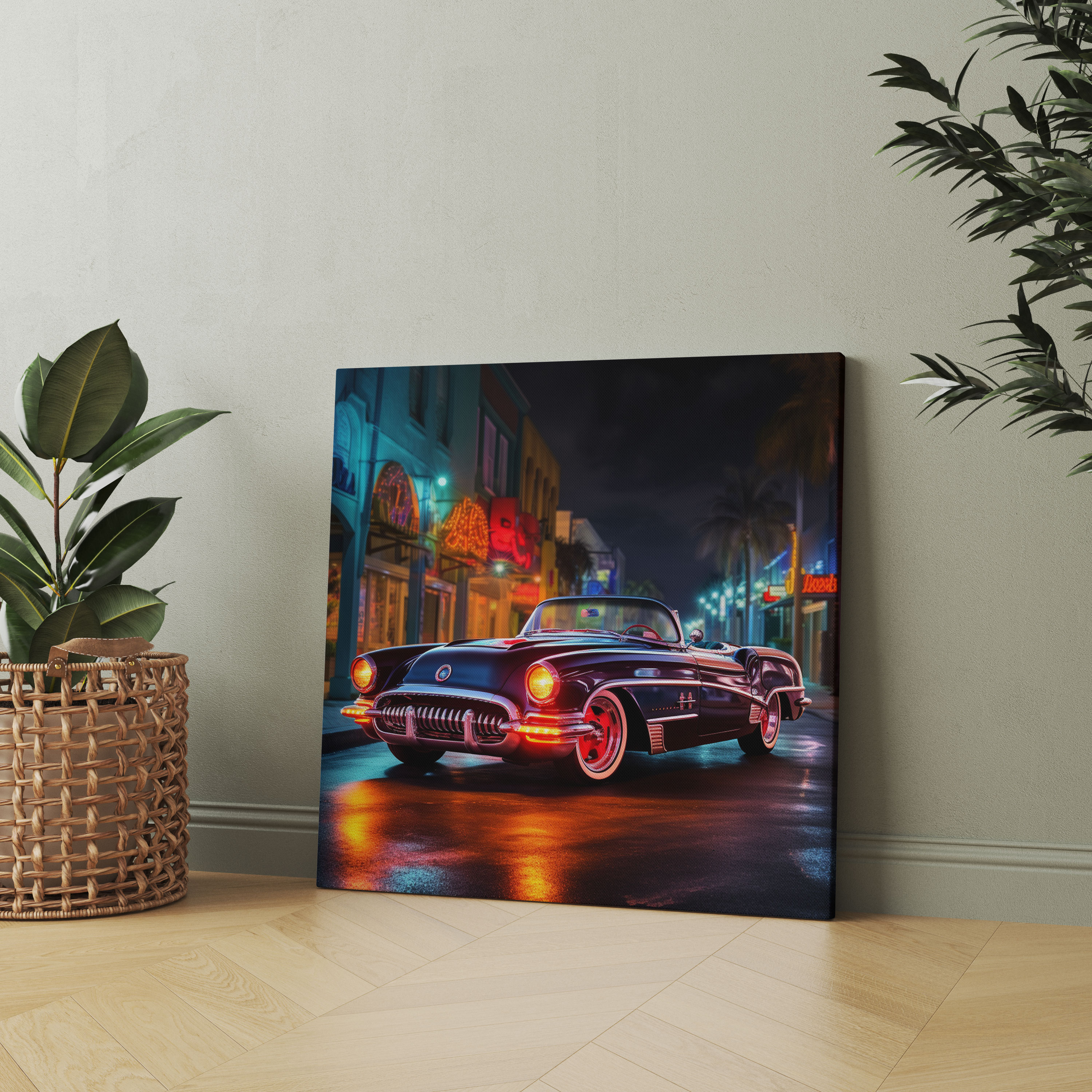 Retro Neon Sign Canvas Print - Retro, Neon Sign, Canvas Print, Home Decoration