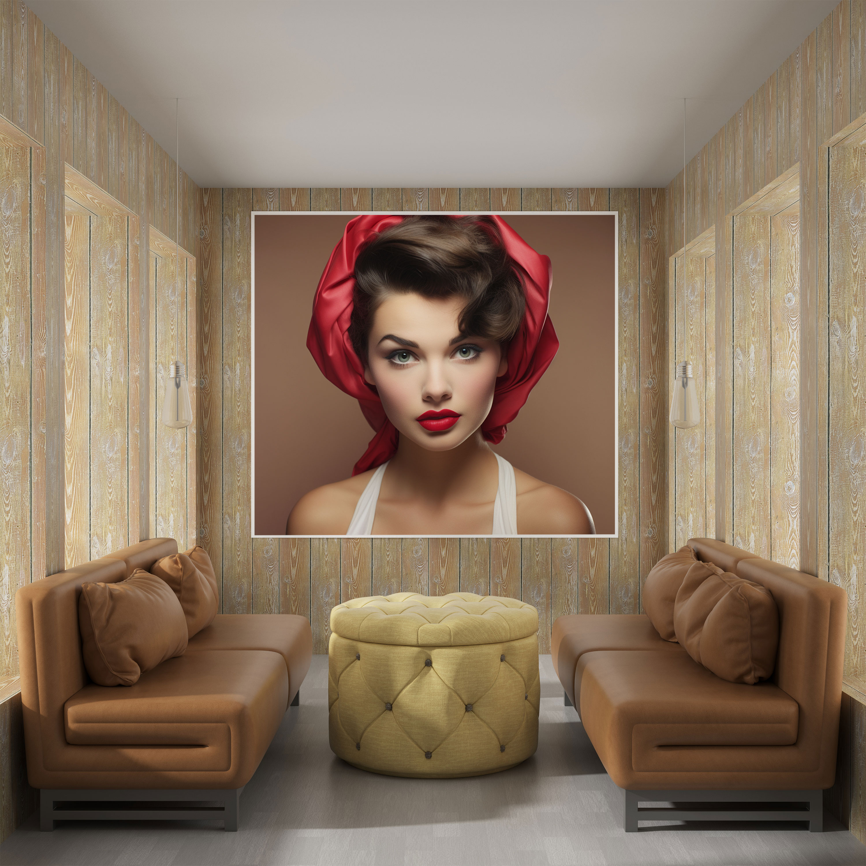 Pin-Up Girl Canvas Print - Retro, Wall Decoration, Home Decoration, Pin-Up Girl