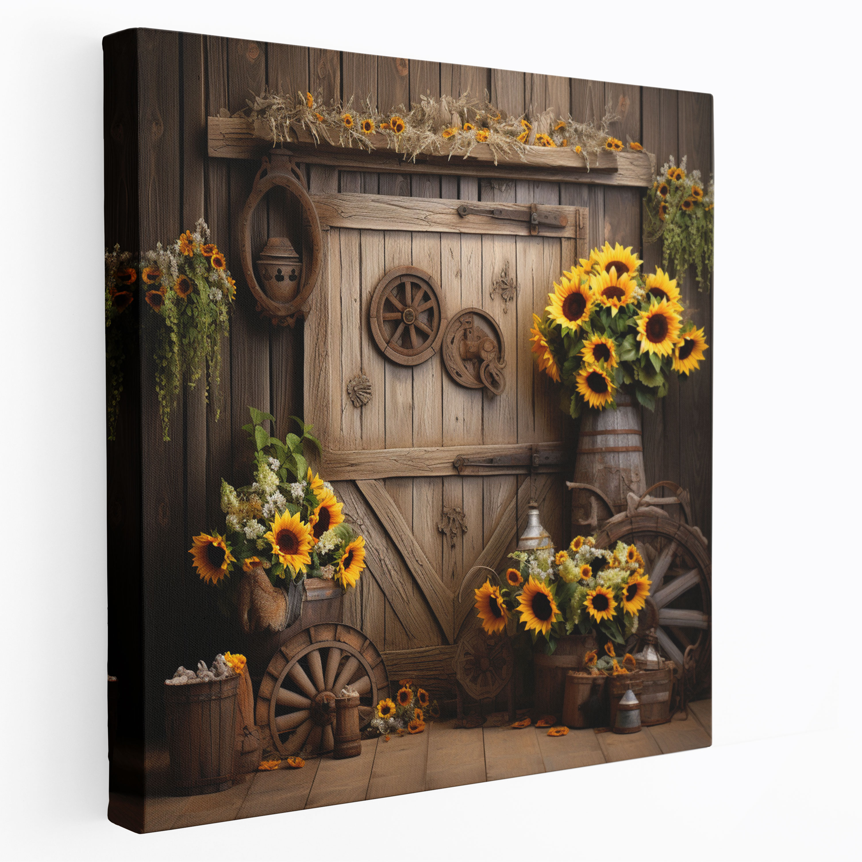 Rustic Barn Door Wall Art - Rustic, Barn Door, Canvas Wall Art, Home Decoration
