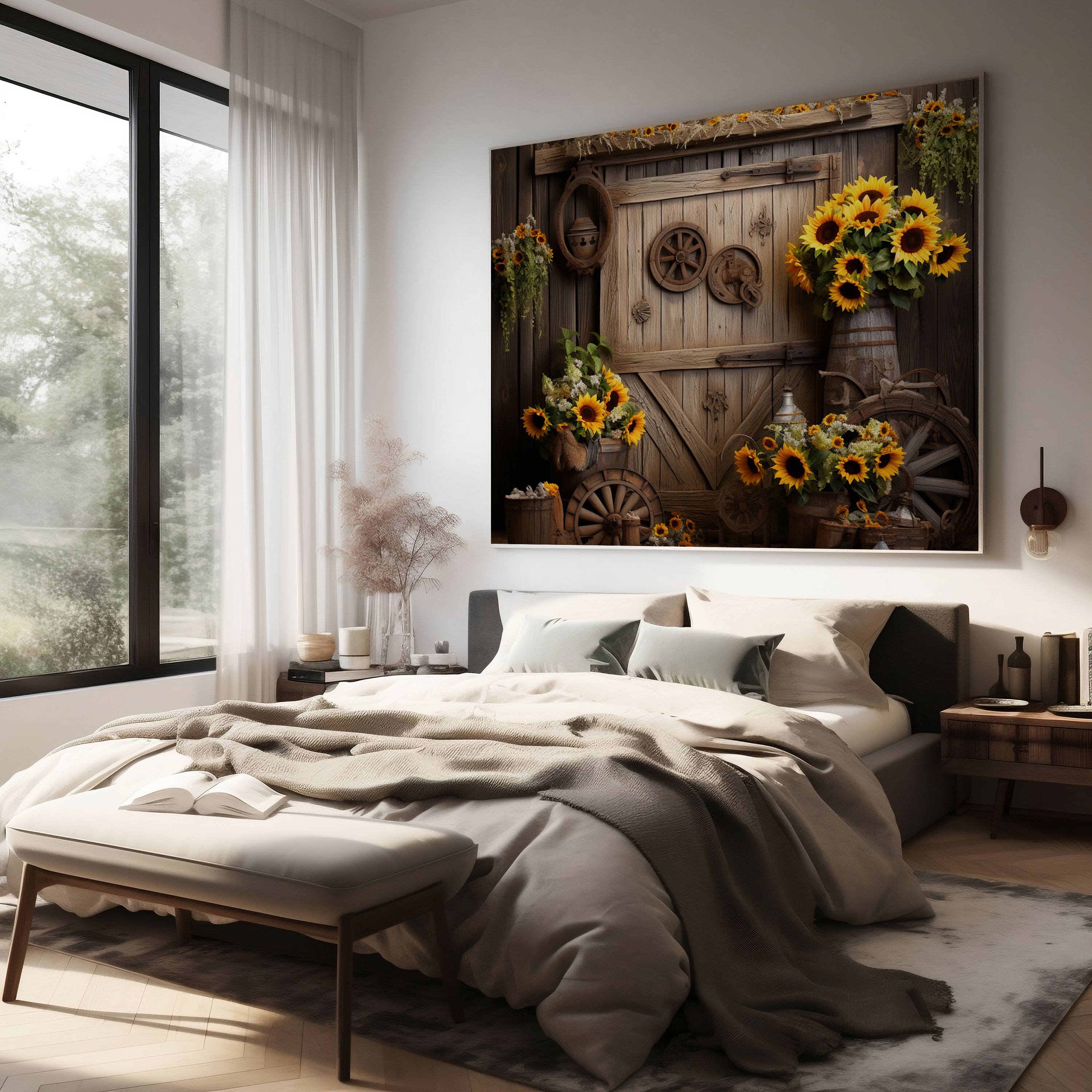 Rustic Barn Door Wall Art - Rustic, Barn Door, Canvas Wall Art, Home Decoration