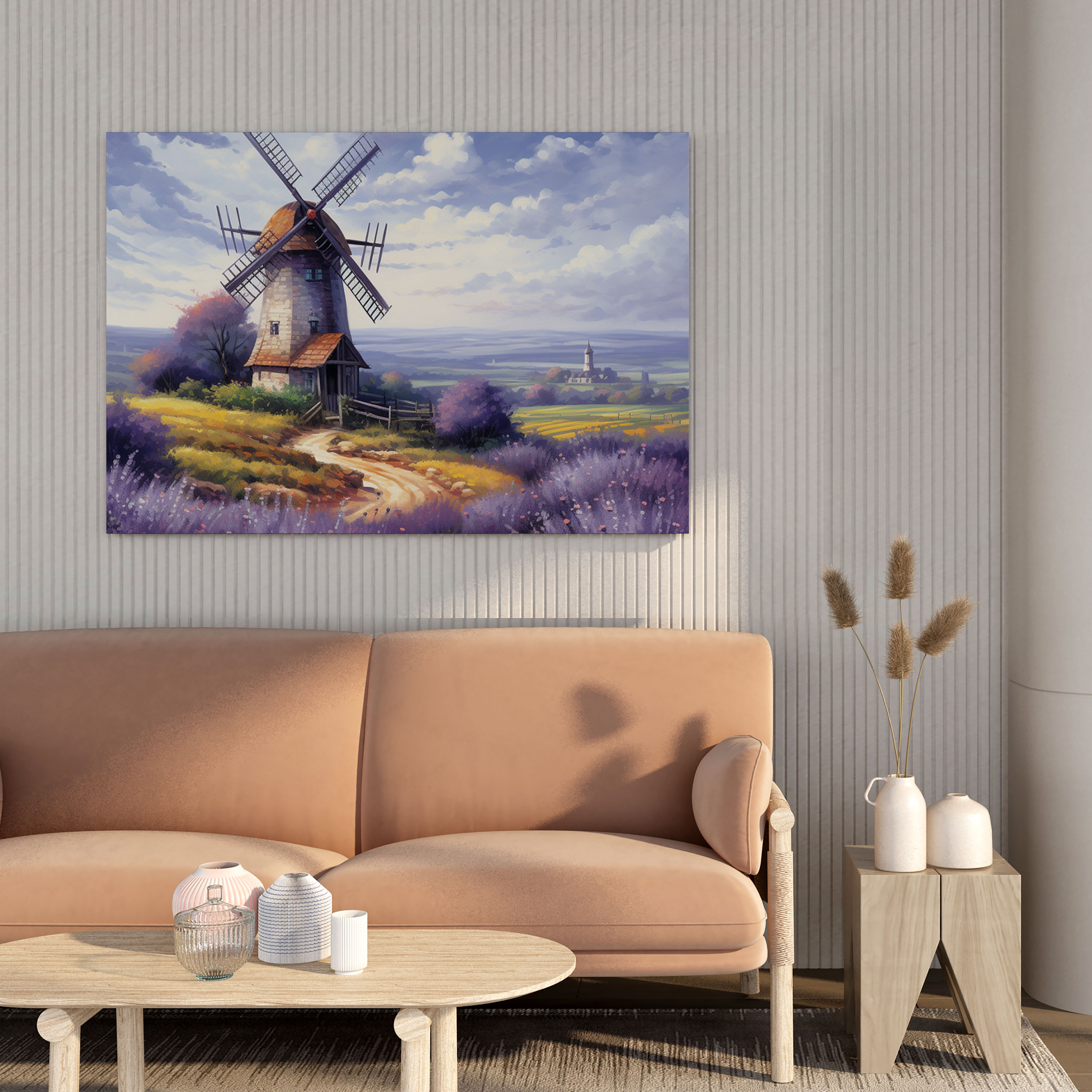 Rustic Lavender Field Canvas Print - Rustic, Tranquility, Canvas, Wall Decoration