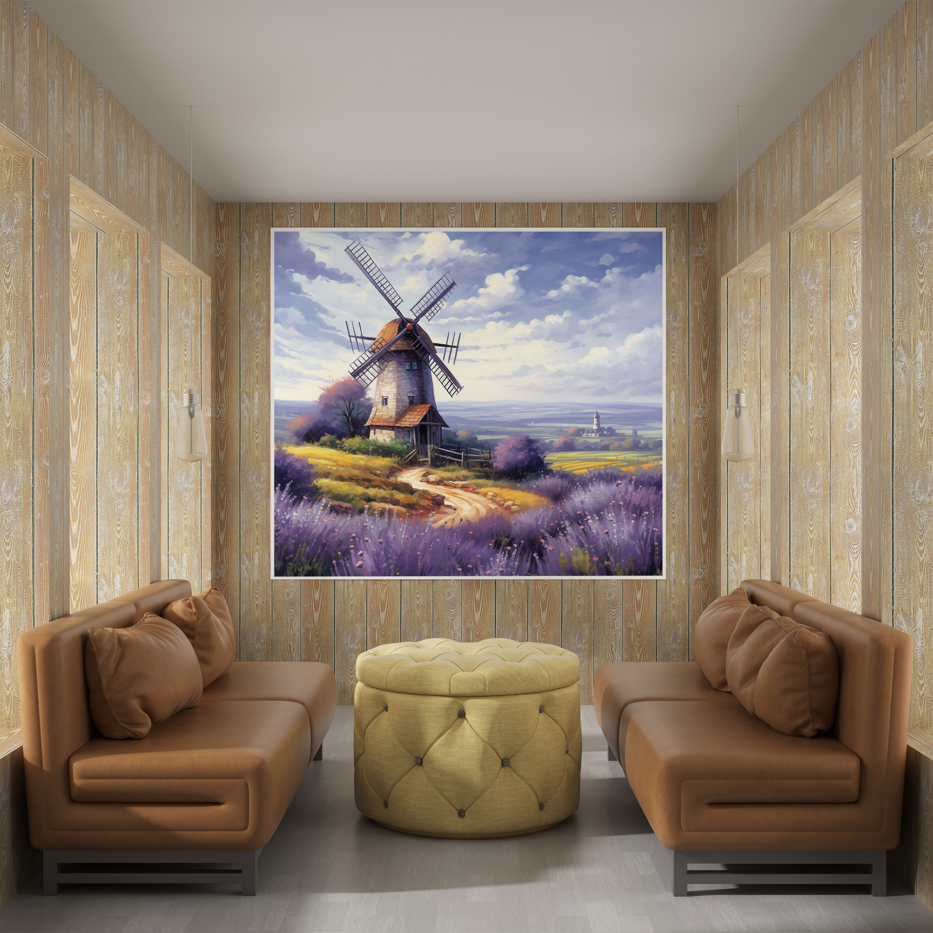 Rustic Lavender Field Canvas Print - Rustic, Tranquility, Canvas, Wall Decoration
