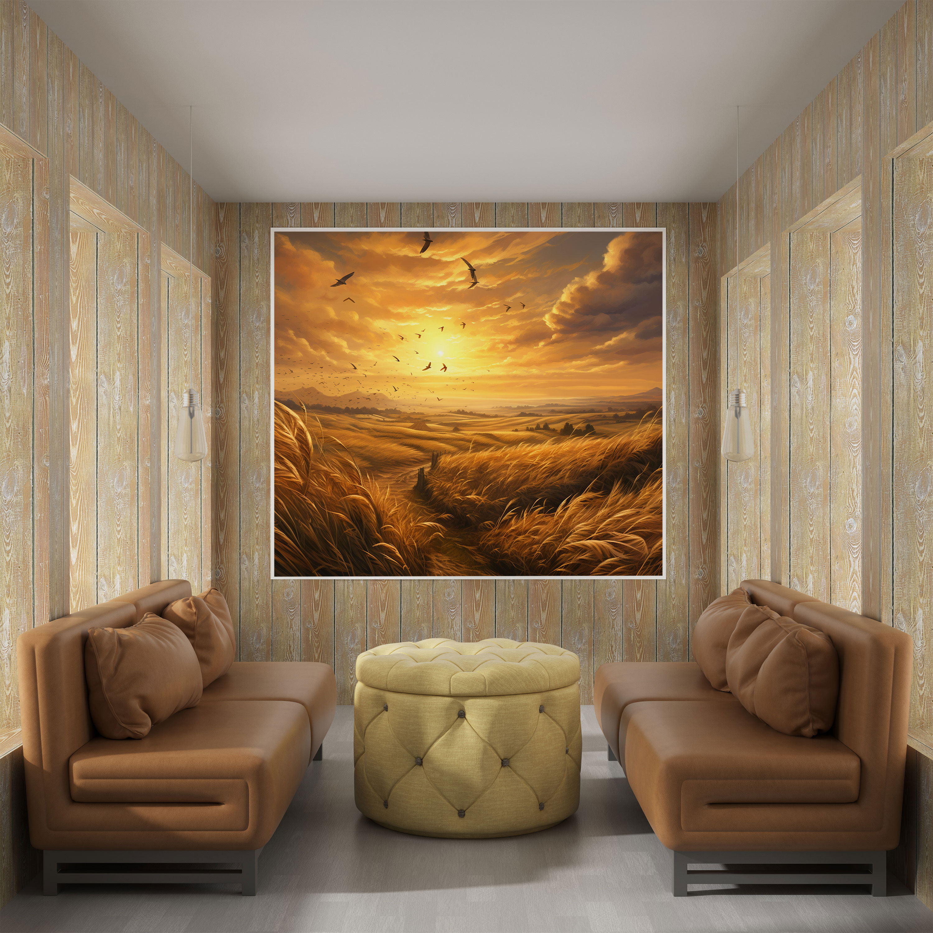 Rustic Wheat Field Canvas Print - Rustic, Rustic Decor, Canvas Wall Art, Wall Art