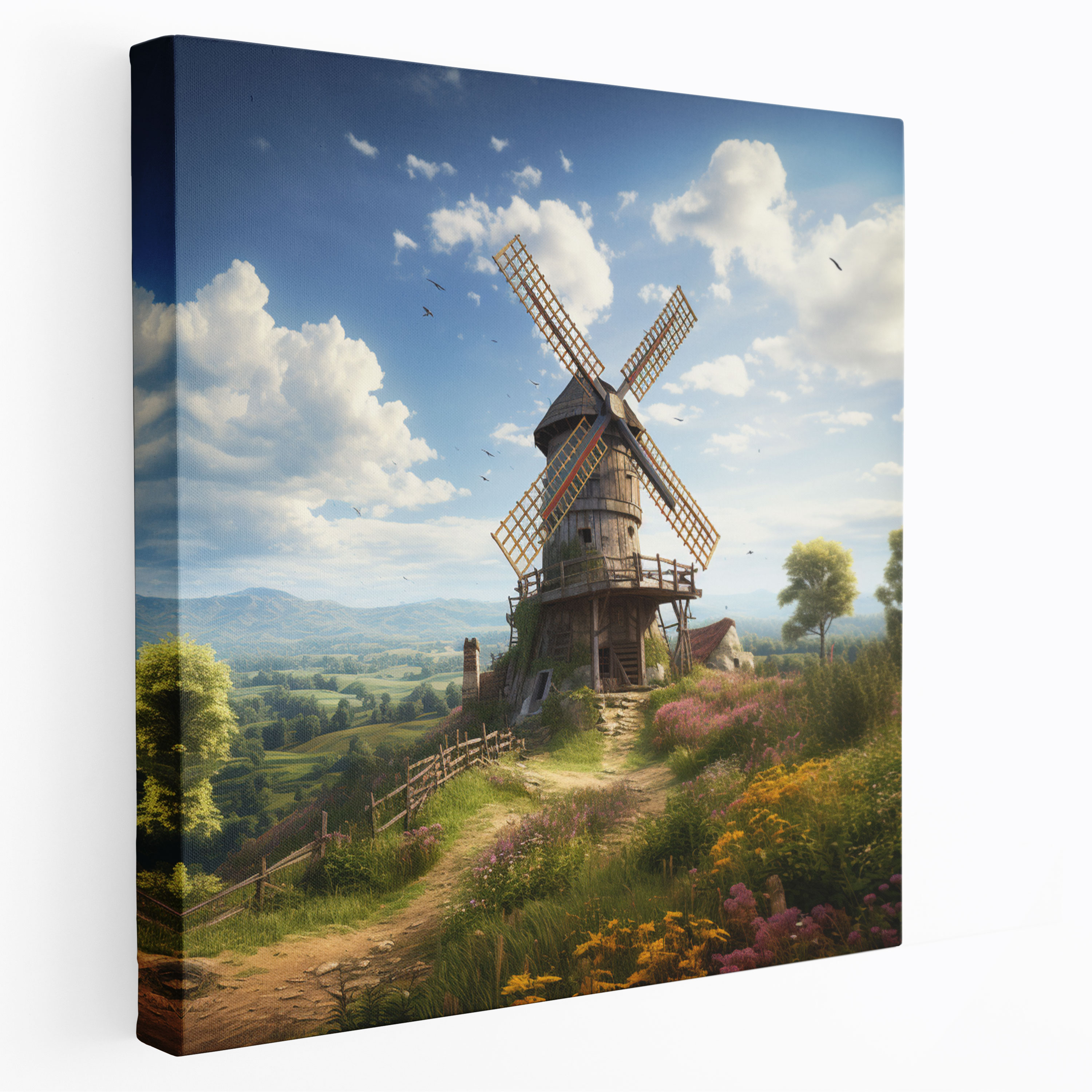Rustic Windmill Canvas Print - Rustic, Wall Decoration, Canvas, Vintage Decor