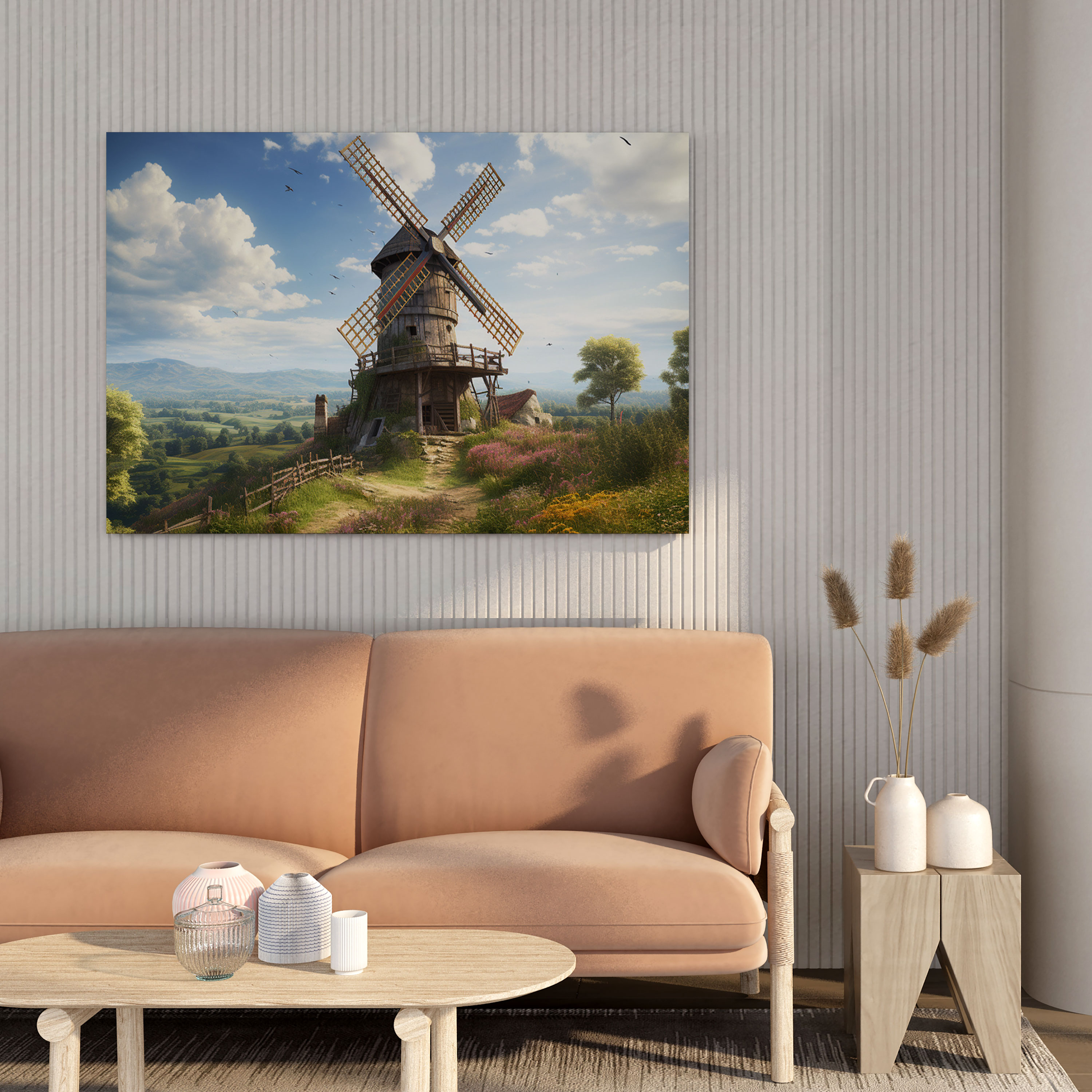 Rustic Windmill Canvas Print - Rustic, Wall Decoration, Canvas, Vintage Decor