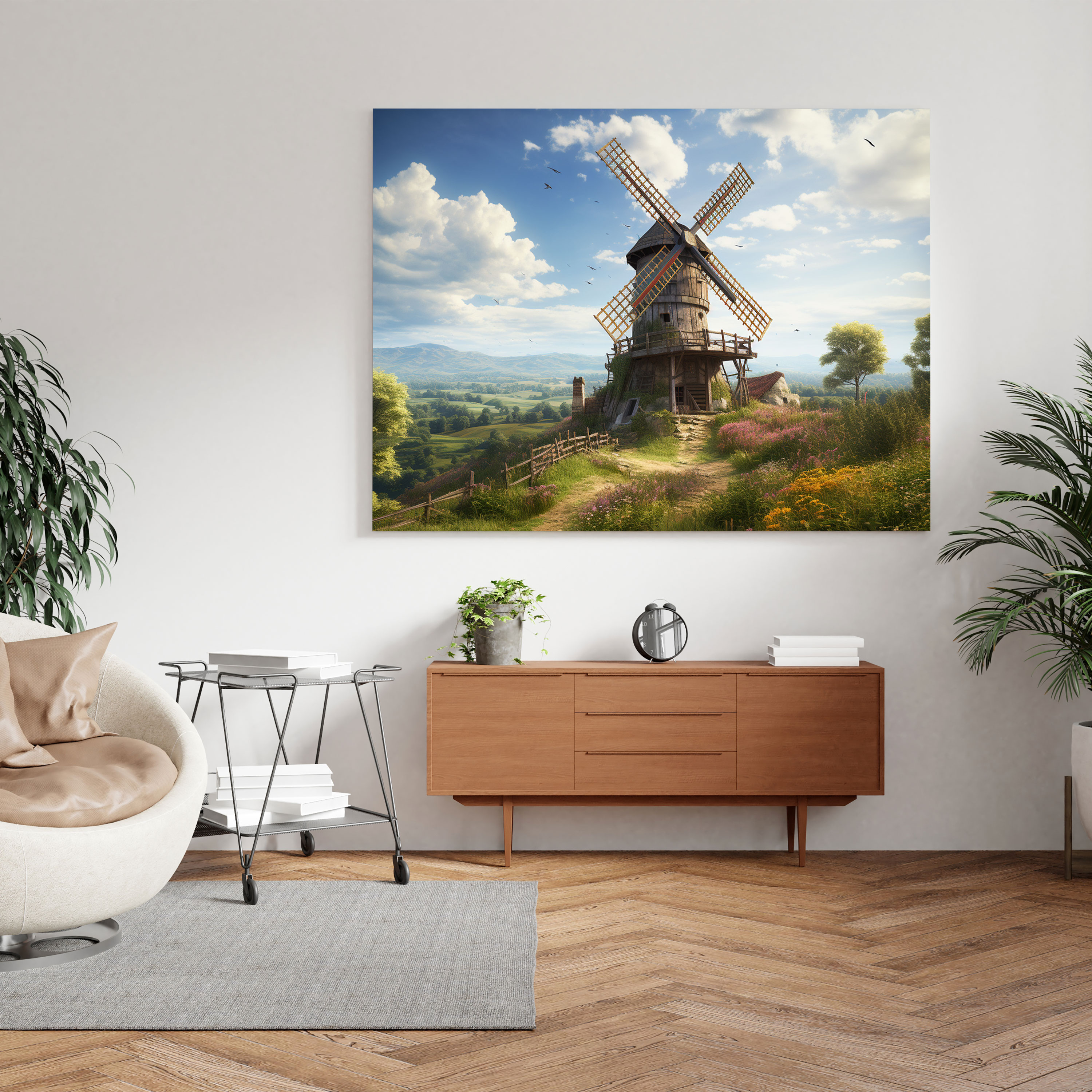 Rustic Windmill Canvas Print - Rustic, Wall Decoration, Canvas, Vintage Decor