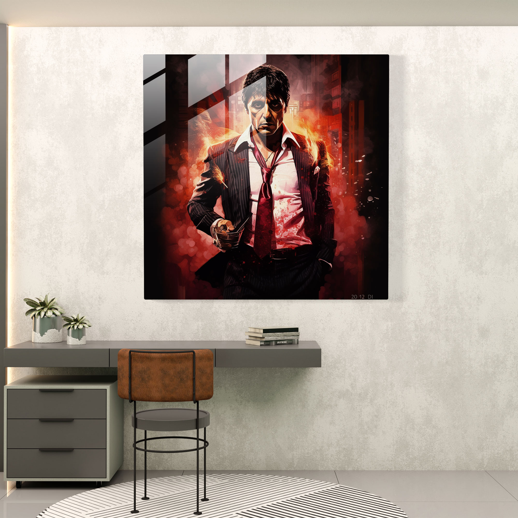 Scarface Cam Tablo - Scarface Duvar Dekorasyonu Sinema Tarihi
