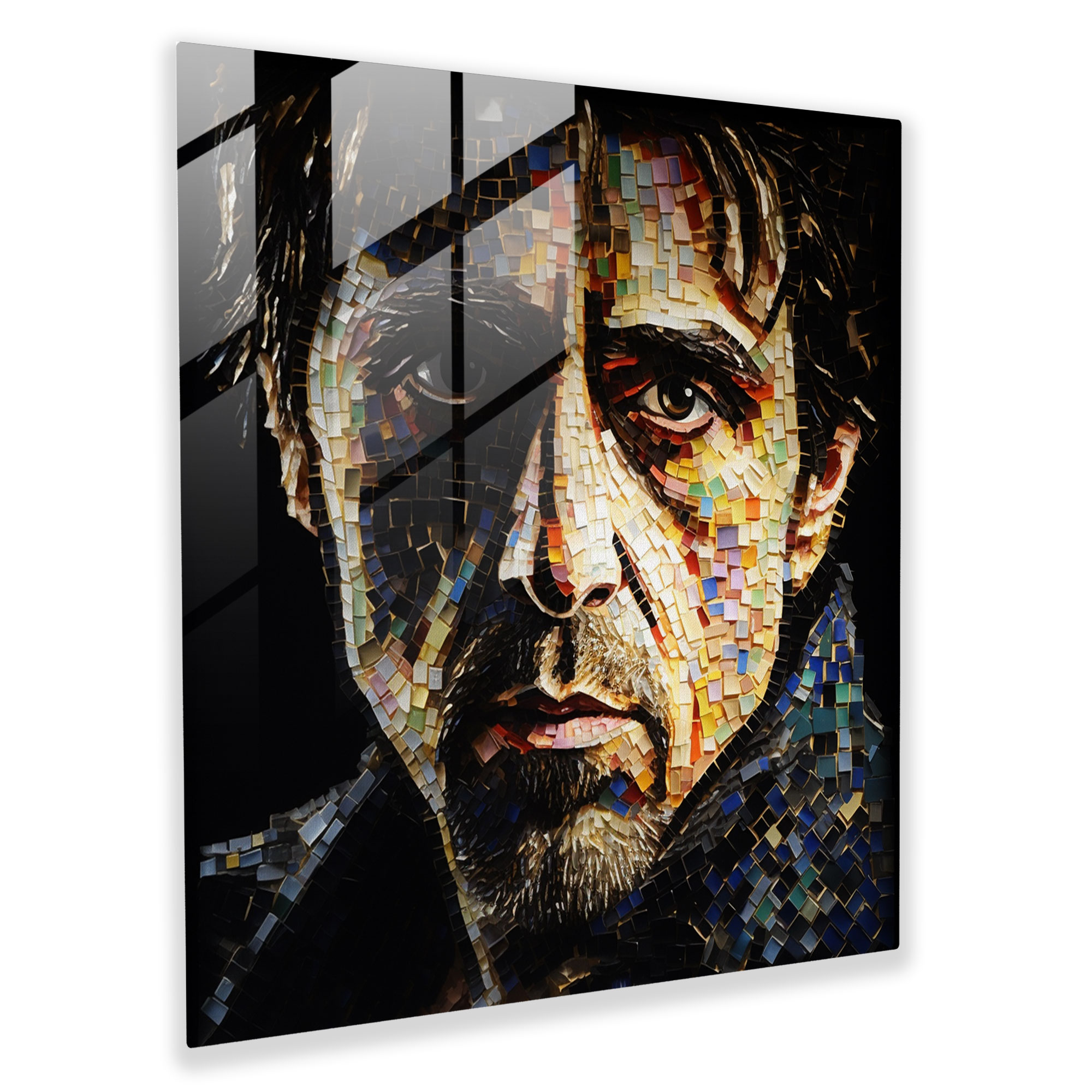 Scarface Mosaic Glass Print - Scarface, Mosaic Artwork, Impeccable Craftsmanship, Modern Art
