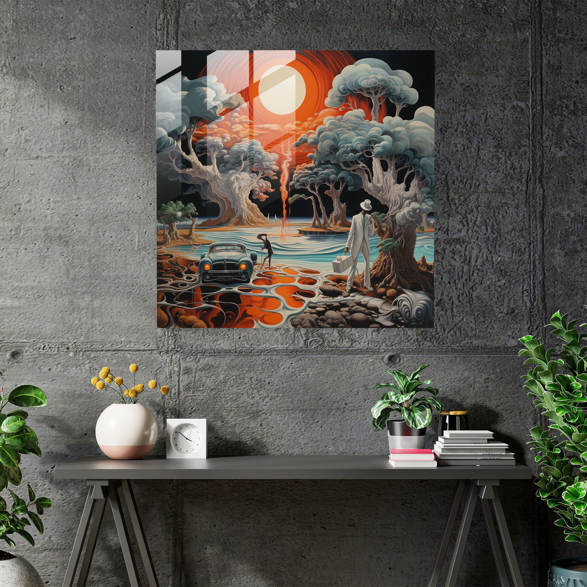 Scarface Surrealistic Glass Print - Scarface, Scarface, Intrigue, Modern Art