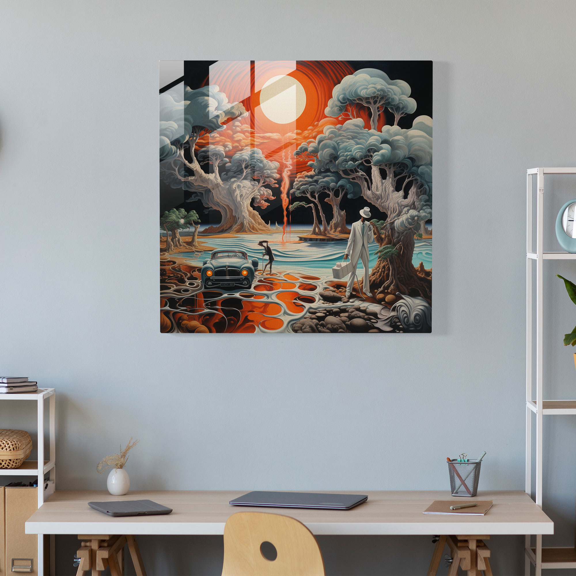 Scarface Surrealistic Glass Print - Scarface, Scarface, Intrigue, Modern Art