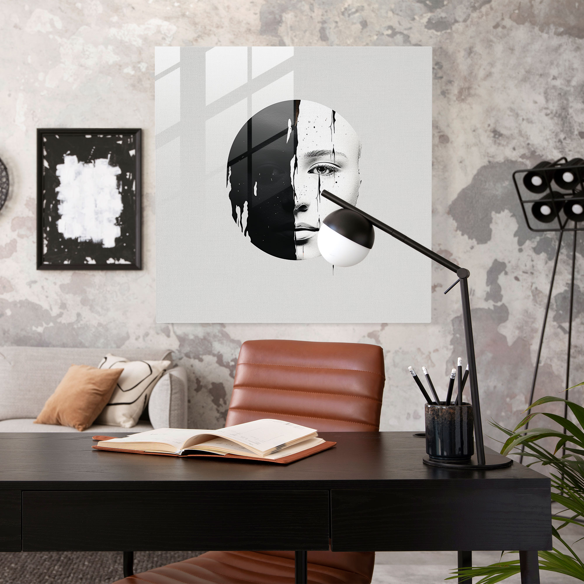 Scarface Minimalistic Glass Print - Scarface, Elegance, Modern Art, Minimalistic Design