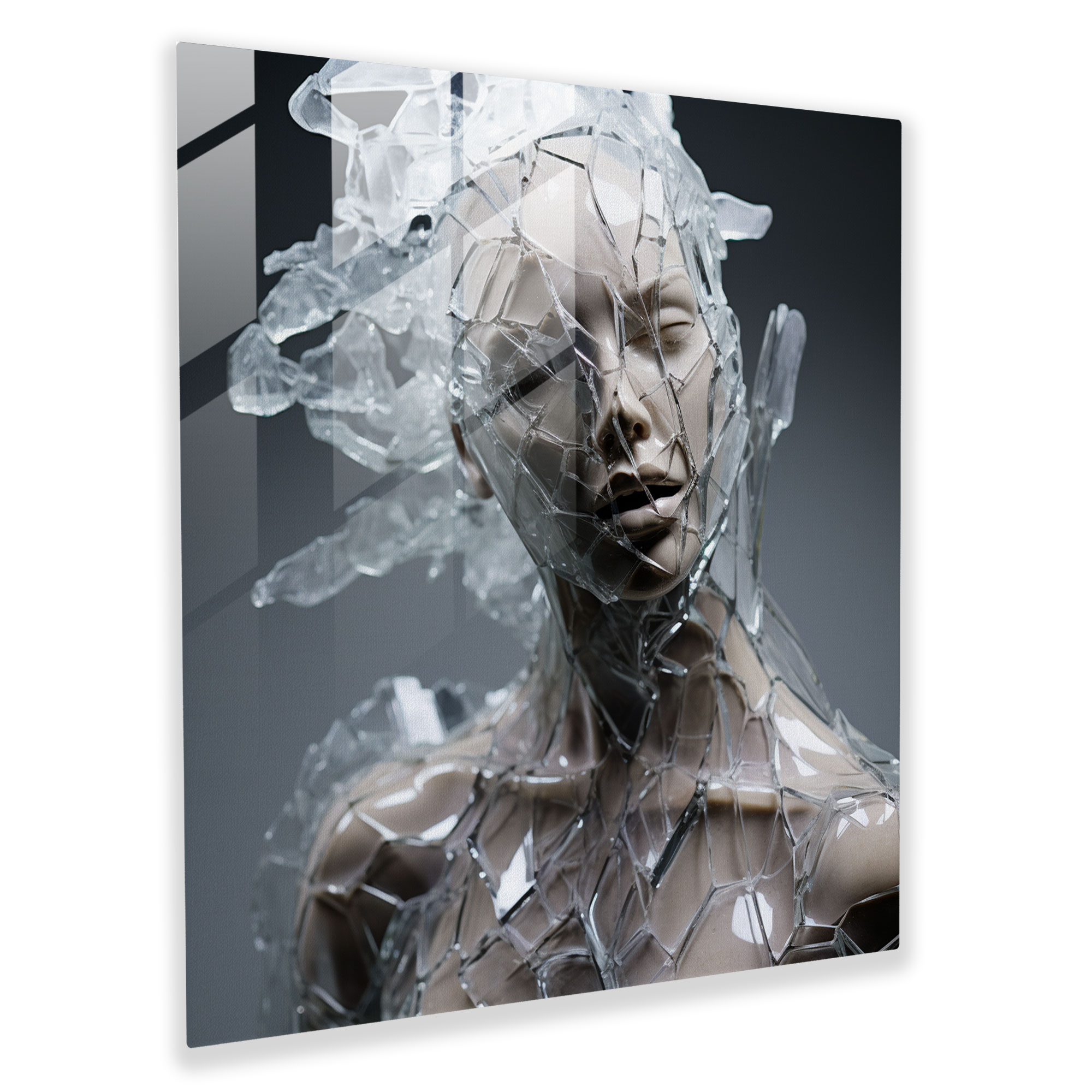 Scarface Glass Print - Scarface, Glass Print, Surrealist Sculpture, Home Decoration