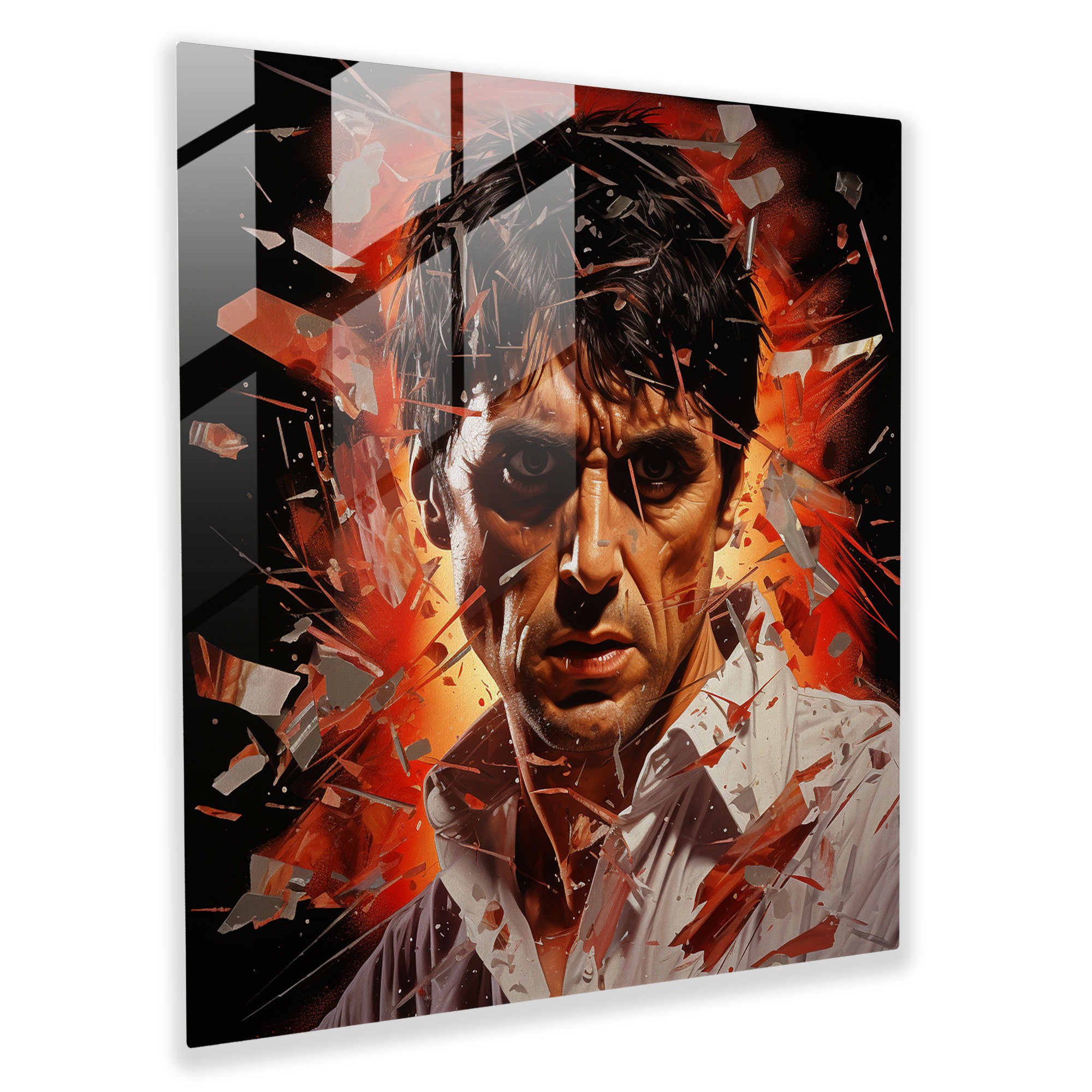 Scarface Collage Glass Print - Scarface, Home Decoration, Scarface, Explosive