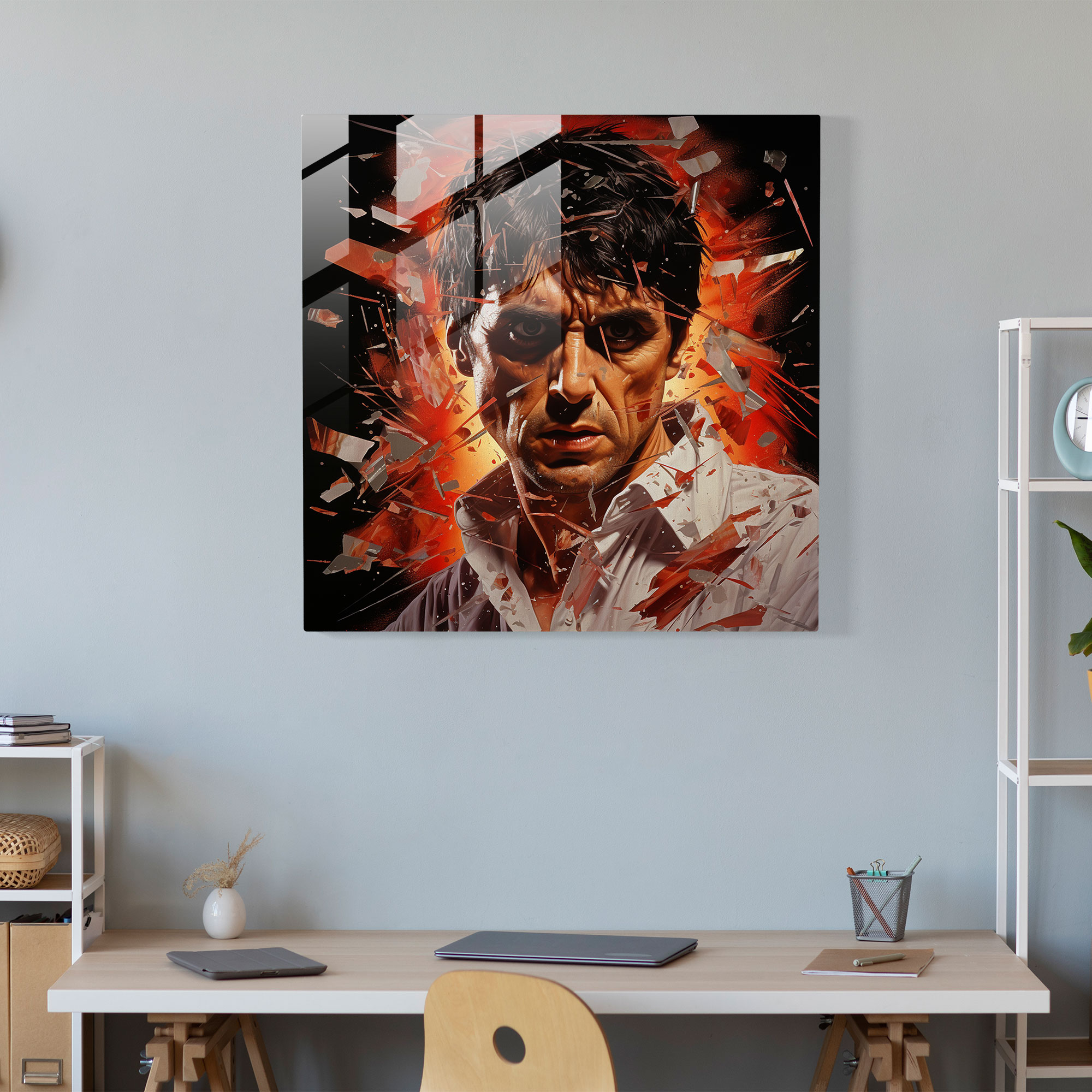 Scarface Collage Glass Print - Scarface, Home Decoration, Scarface, Explosive