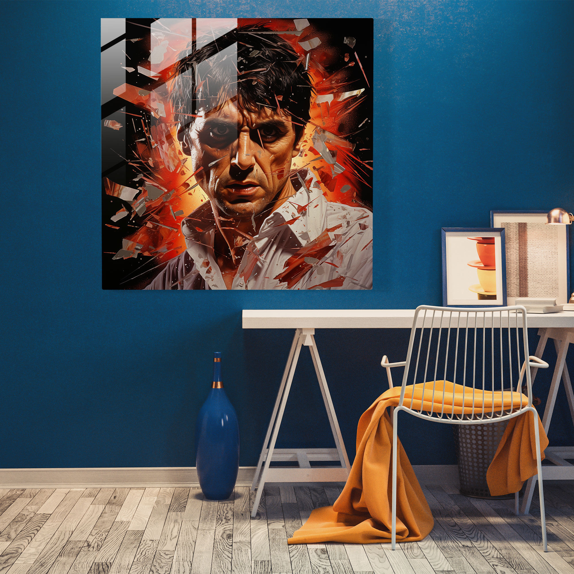 Scarface Collage Glass Print - Scarface, Home Decoration, Scarface, Explosive