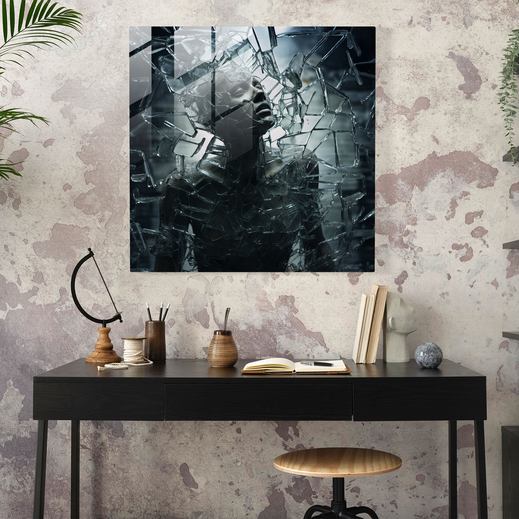 Scarface Surreal Glass Print - Scarface, Glass Art, Scarface, Intriguing Visual