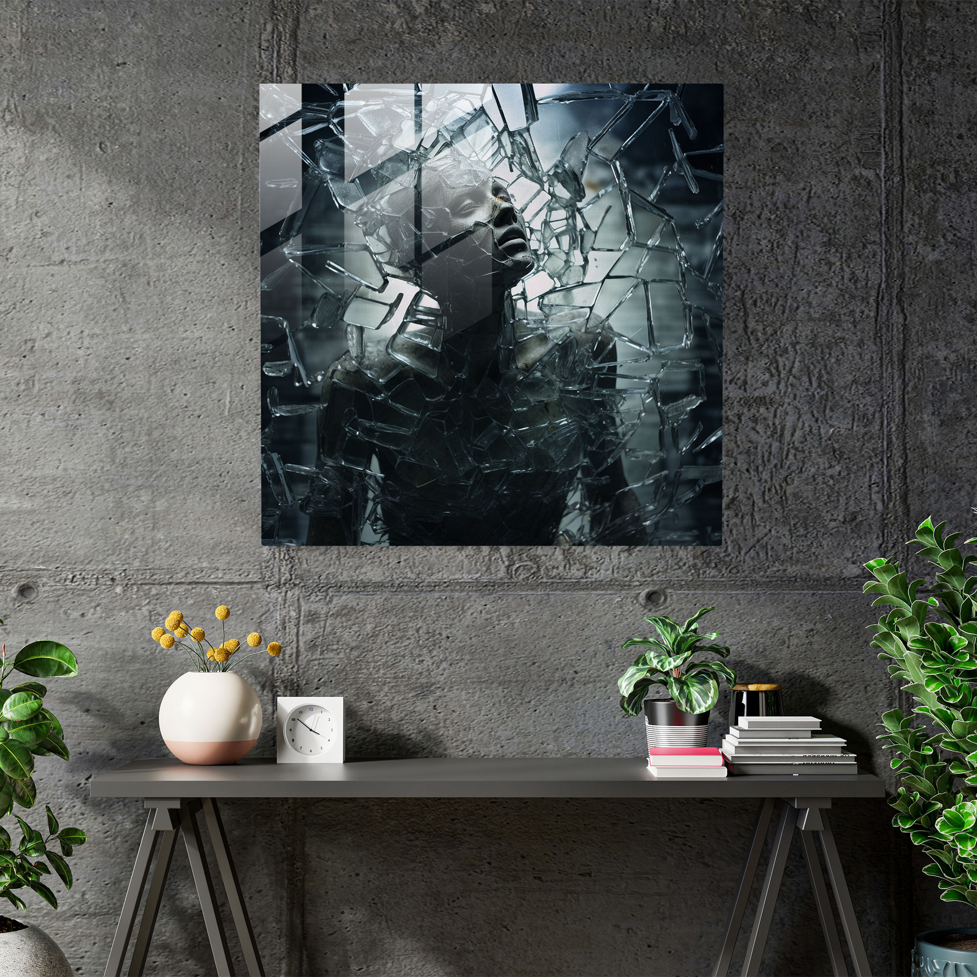 Scarface Surreal Glass Print - Scarface, Glass Art, Scarface, Intriguing Visual