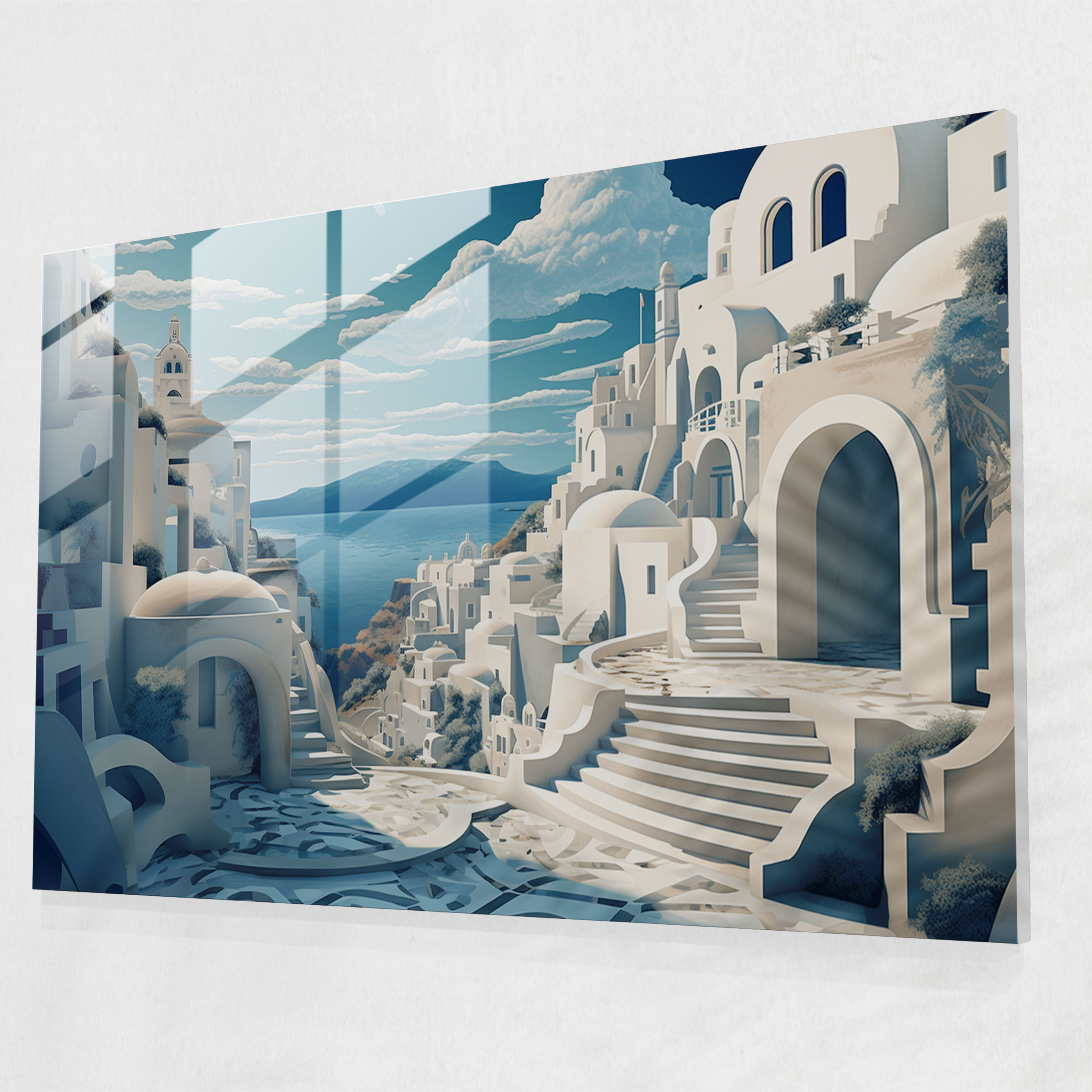 Santorini Modern Art - Surreal Digital Masterpiece - Santorini, Home Decoration, Wall Decoration, Santorini