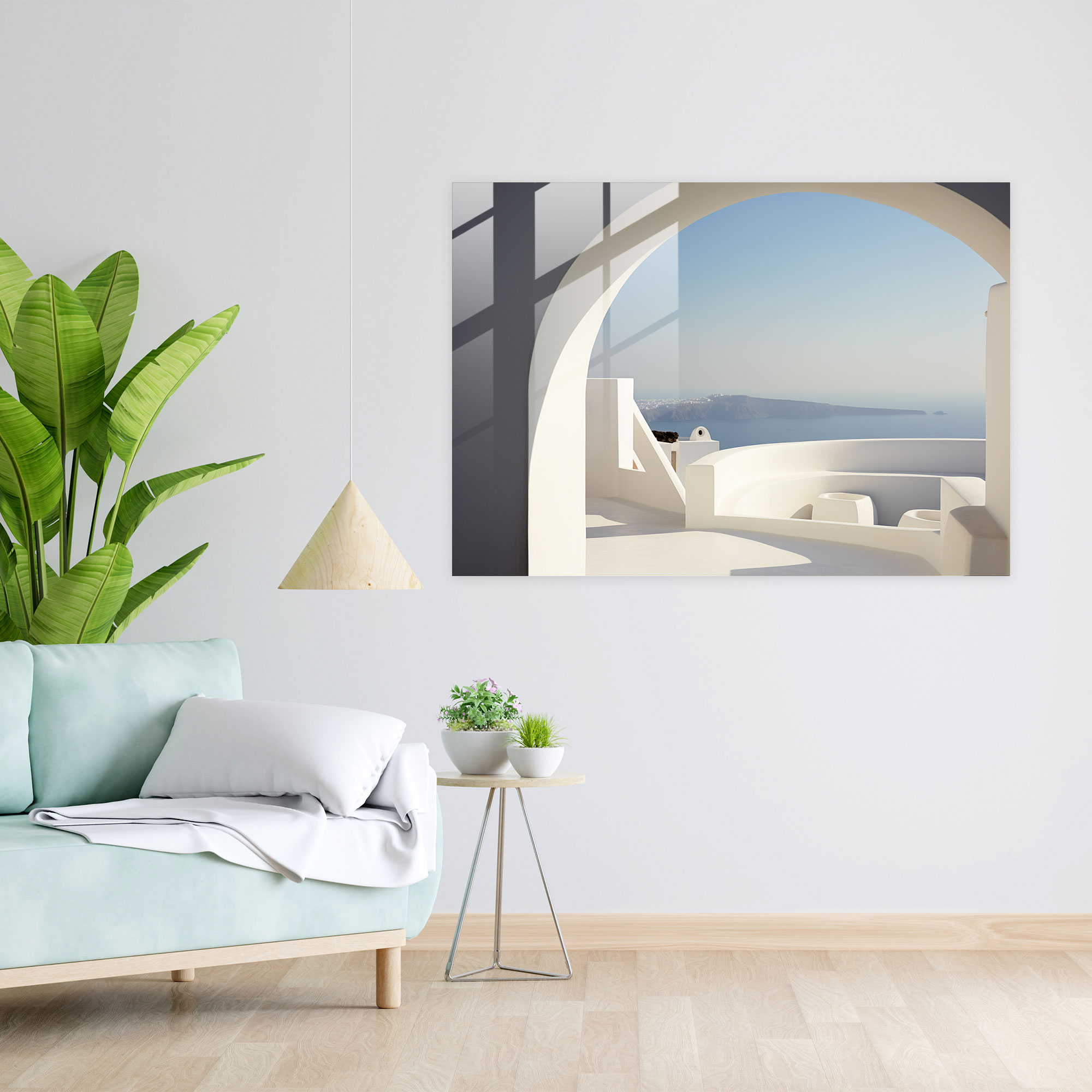 Santorini Cam Tablo: Mimari Keyif - Santorini Modern Sanat Çağdaş Fotoğraf