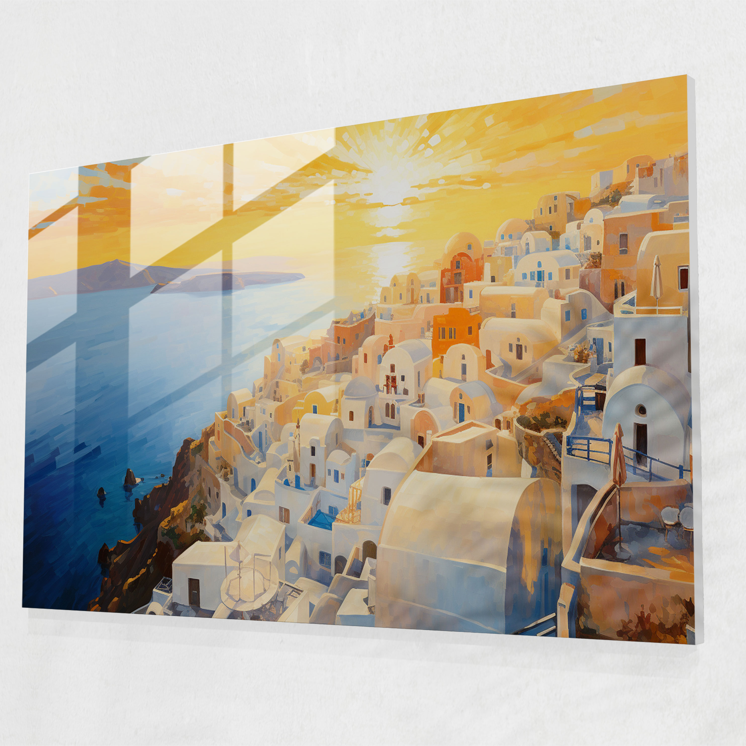 Santorini Modern Art - Santorini, Famous Sunset, Modern Art, Impressionist Painting