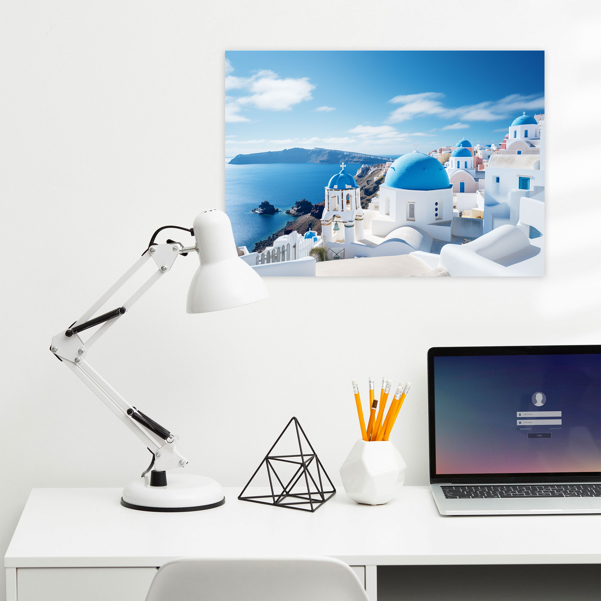 Santorini Wall Decoration - Contemporary Photography - Santorini, White Buildings, Santorini, Charm