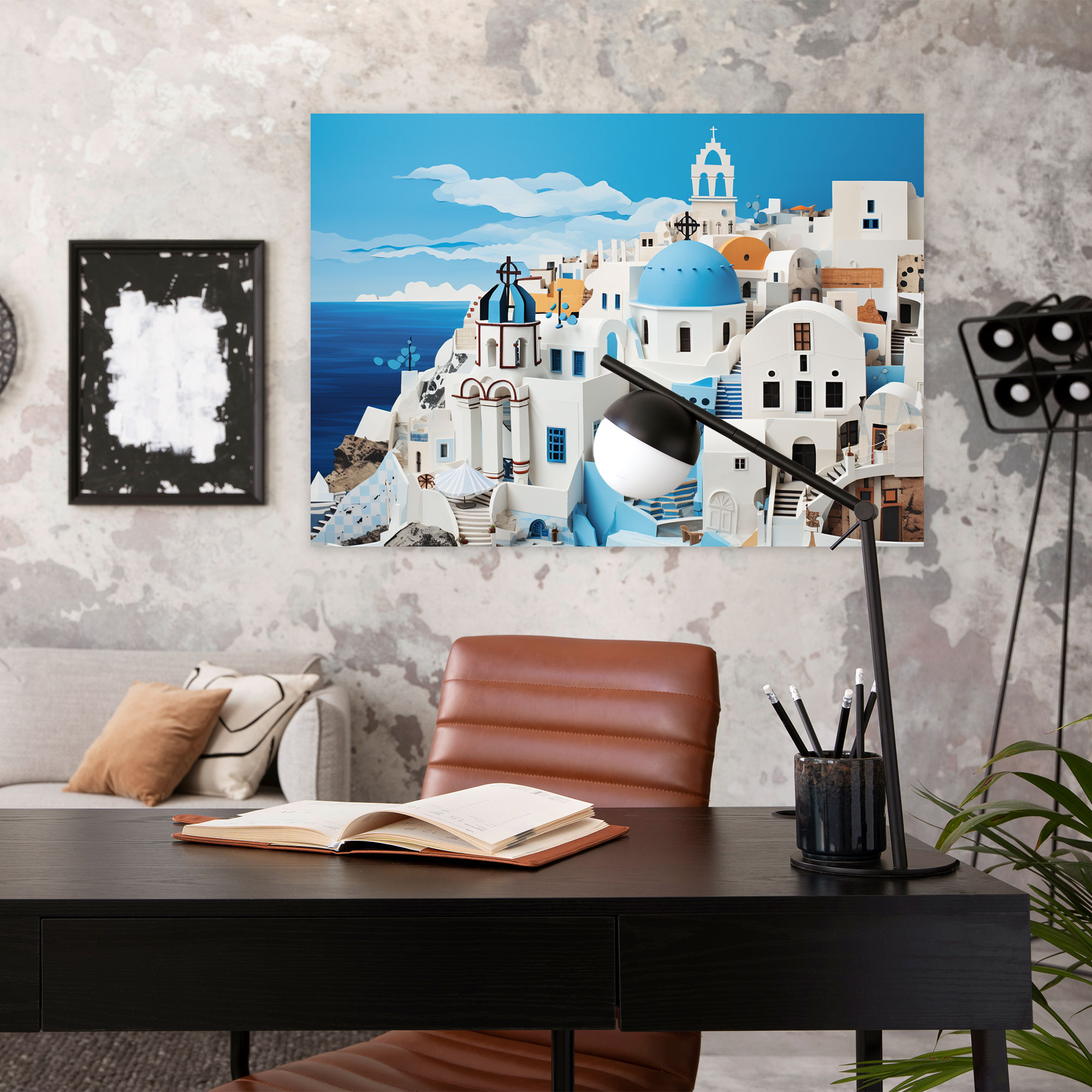 Santorini Canvas Print - Collage Wall Art - Santorini, Home Decoration, Collage Artwork, Wall Art