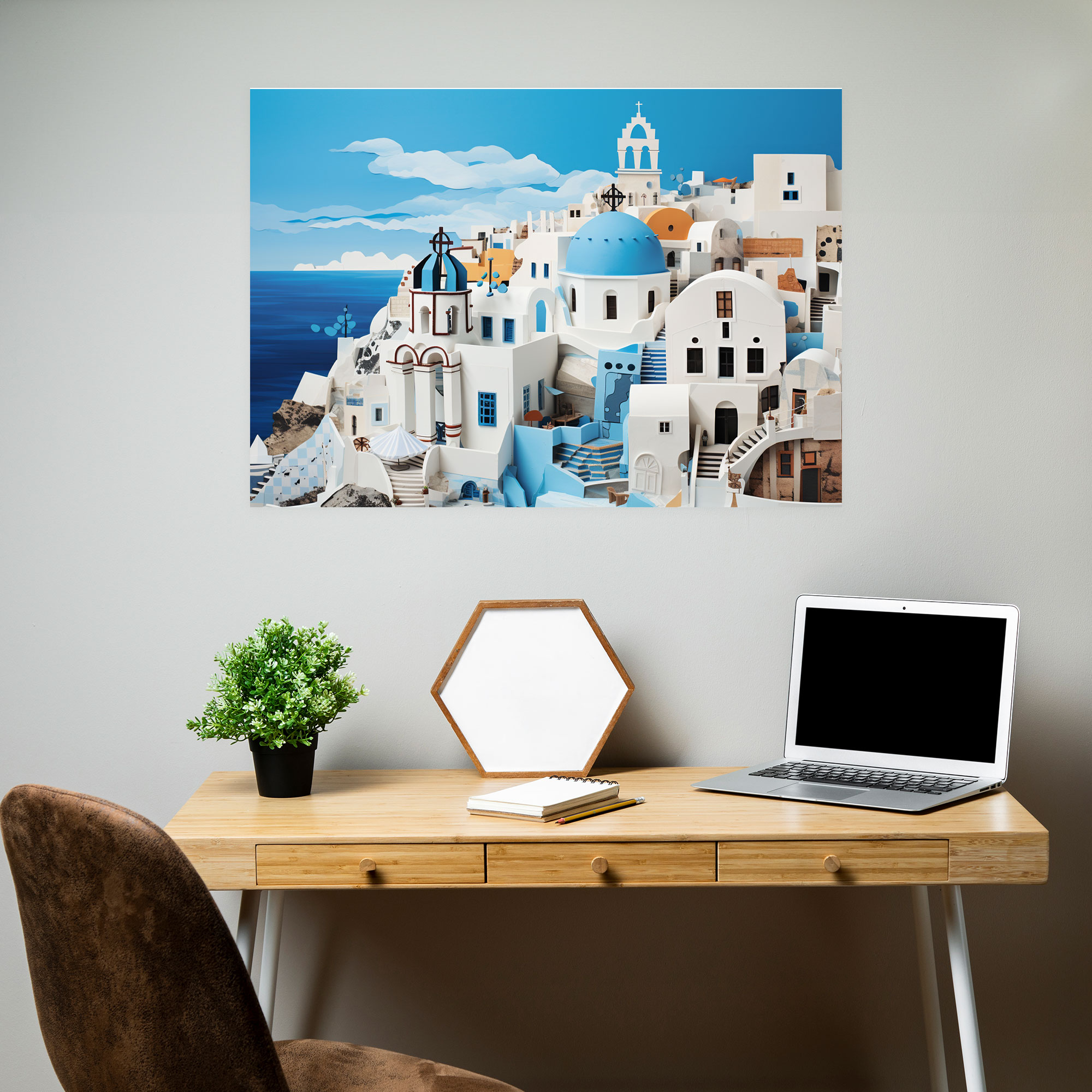 Santorini Canvas Print - Collage Wall Art - Santorini, Home Decoration, Collage Artwork, Wall Art