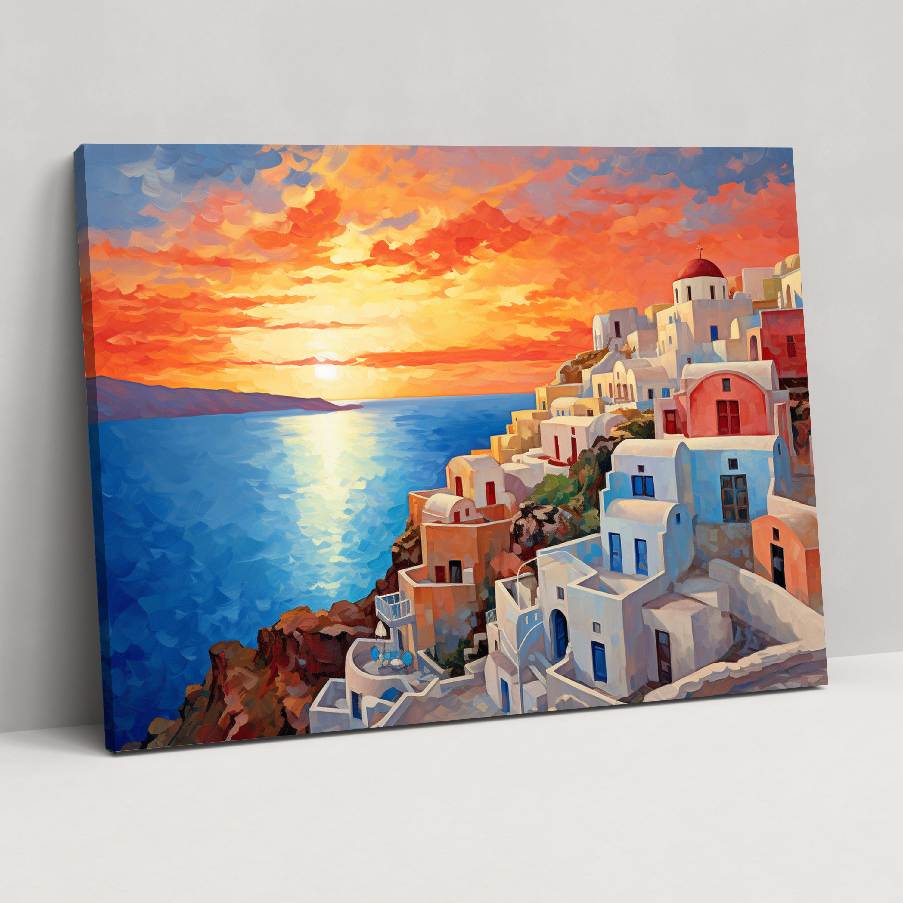 Sunset Santorini Wall Art - Santorini, Wall Decoration, Caldera, Wall Art