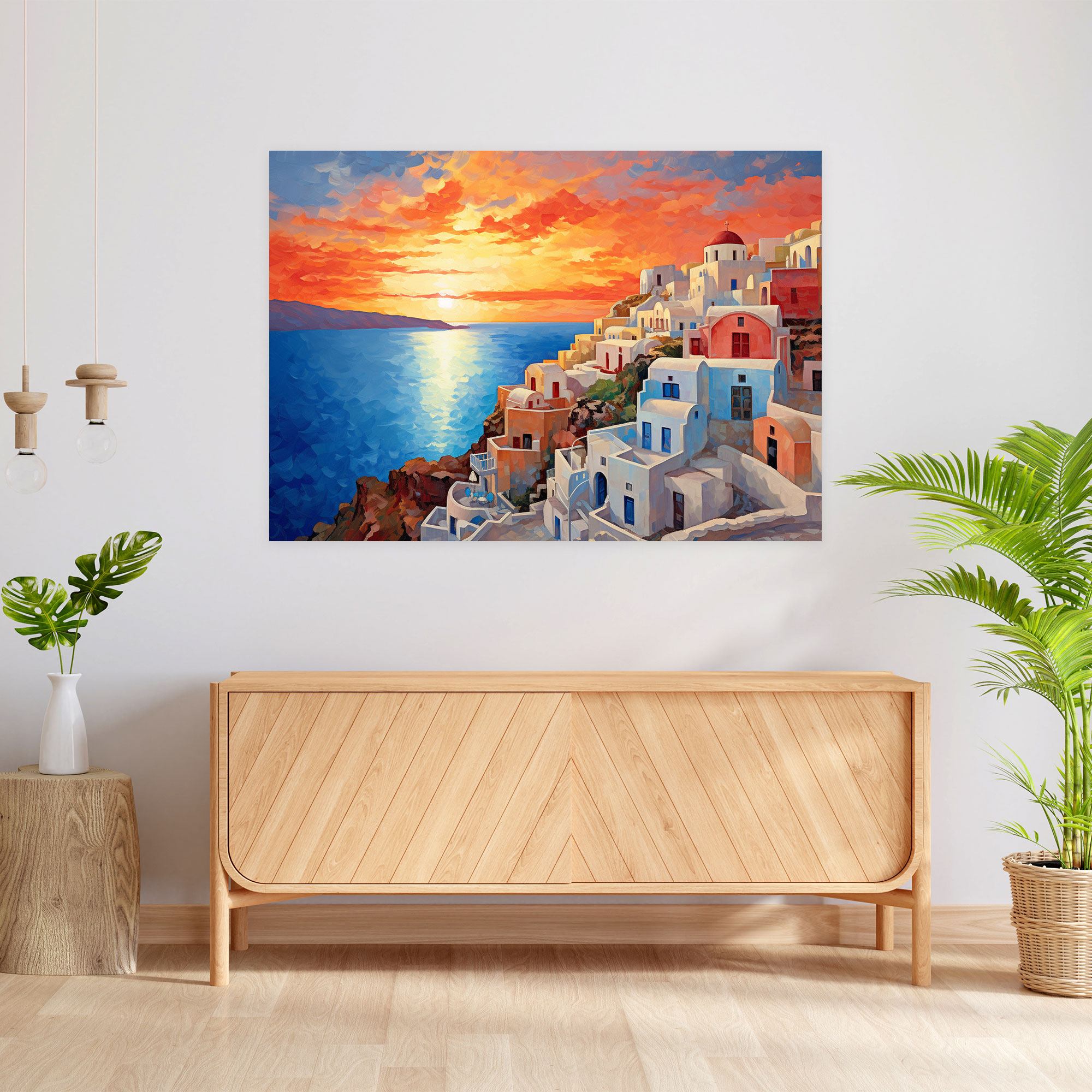 Sunset Santorini Wall Art - Santorini, Wall Decoration, Caldera, Wall Art