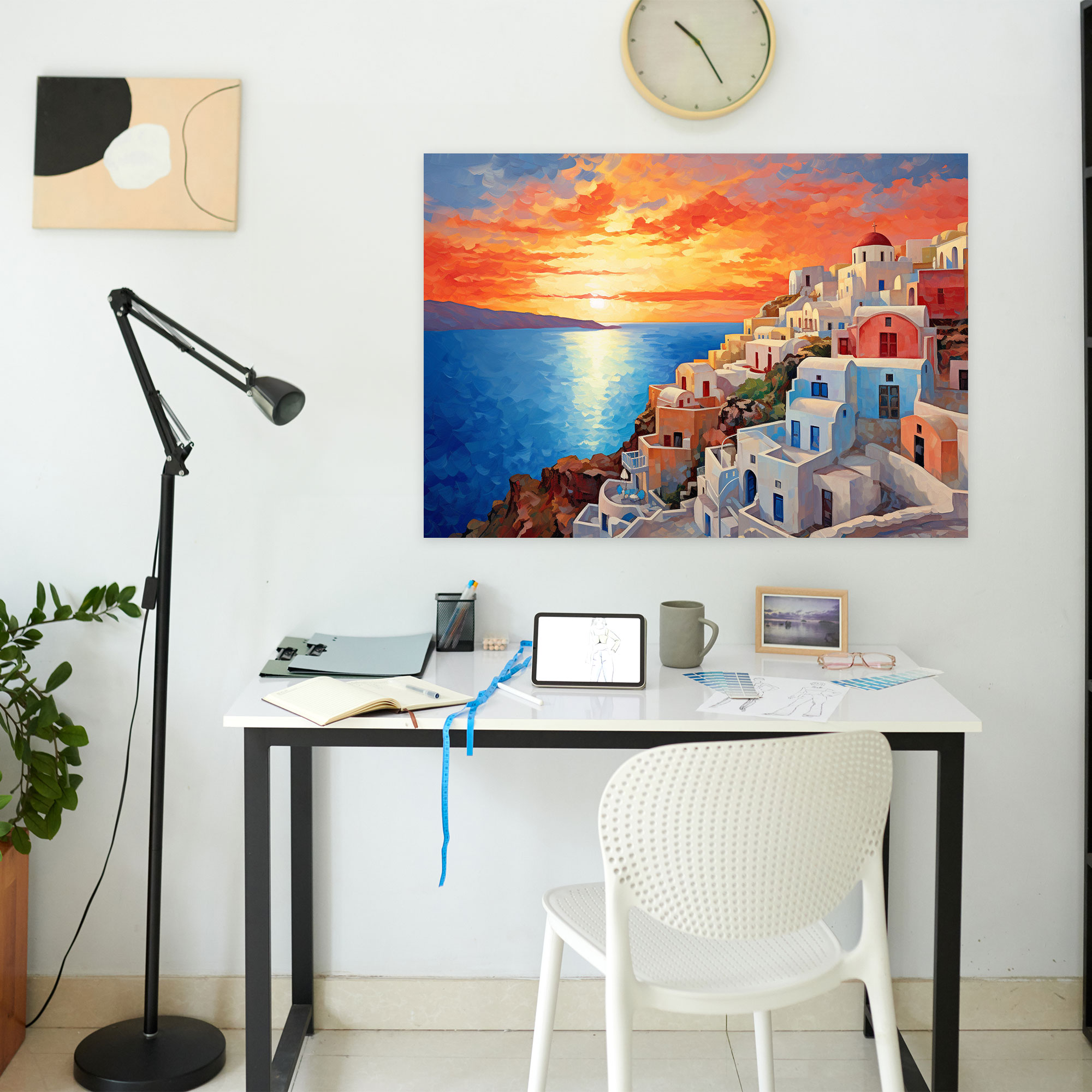 Sunset Santorini Wall Art - Santorini, Wall Decoration, Caldera, Wall Art