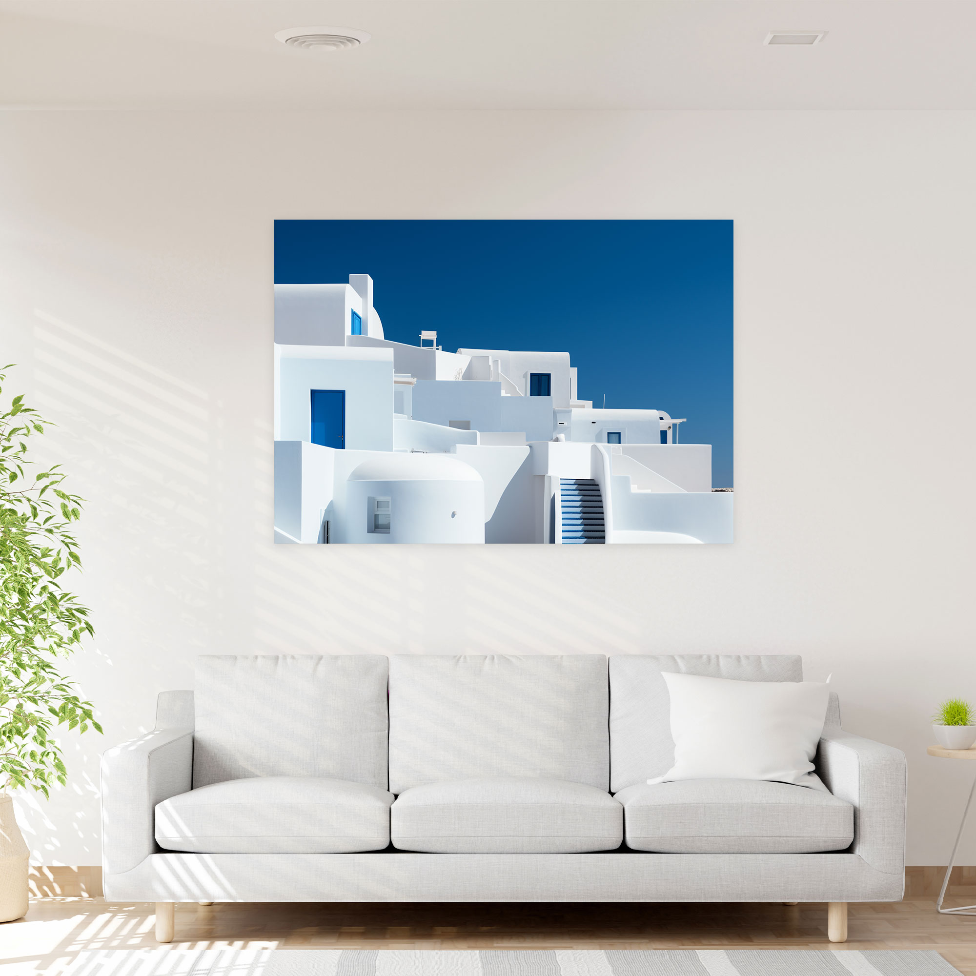 Santorini Wall Decoration - Santorini, Wall Decoration, Minimalist, Canvas Print