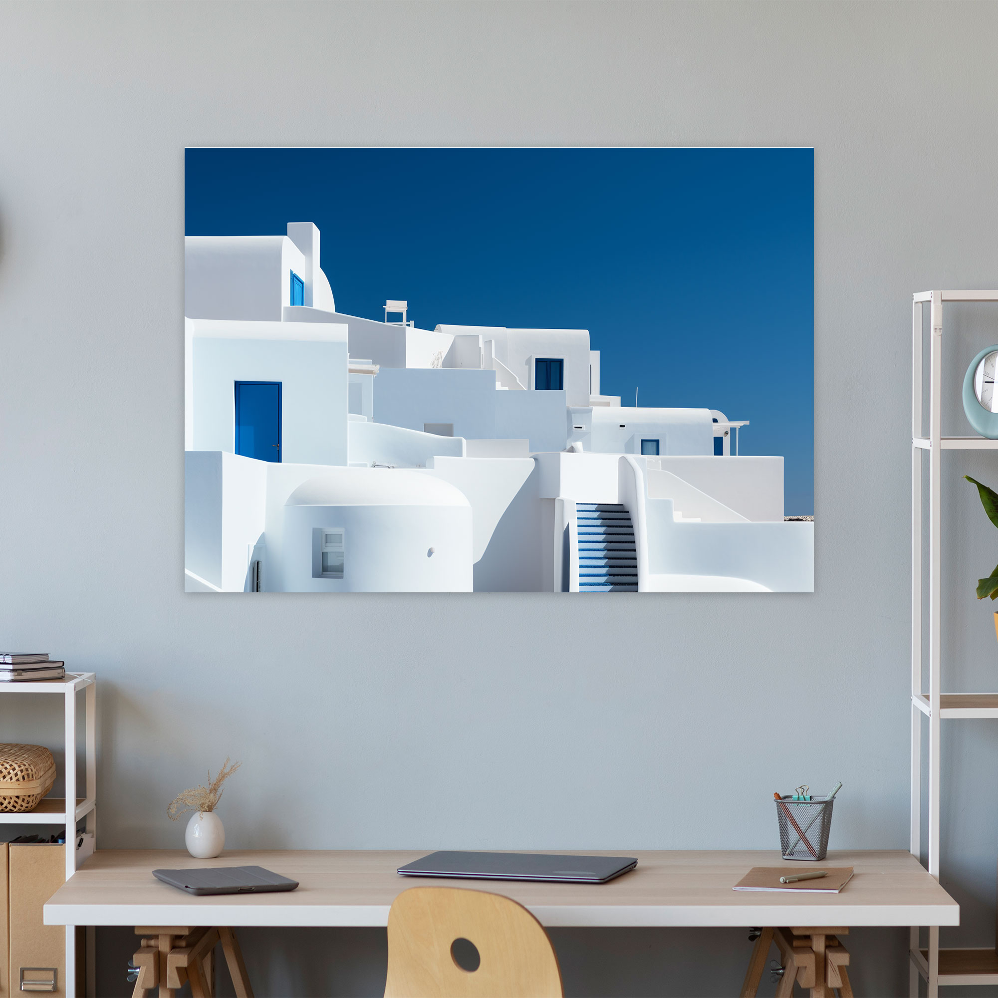 Santorini Wall Decoration - Santorini, Wall Decoration, Minimalist, Canvas Print