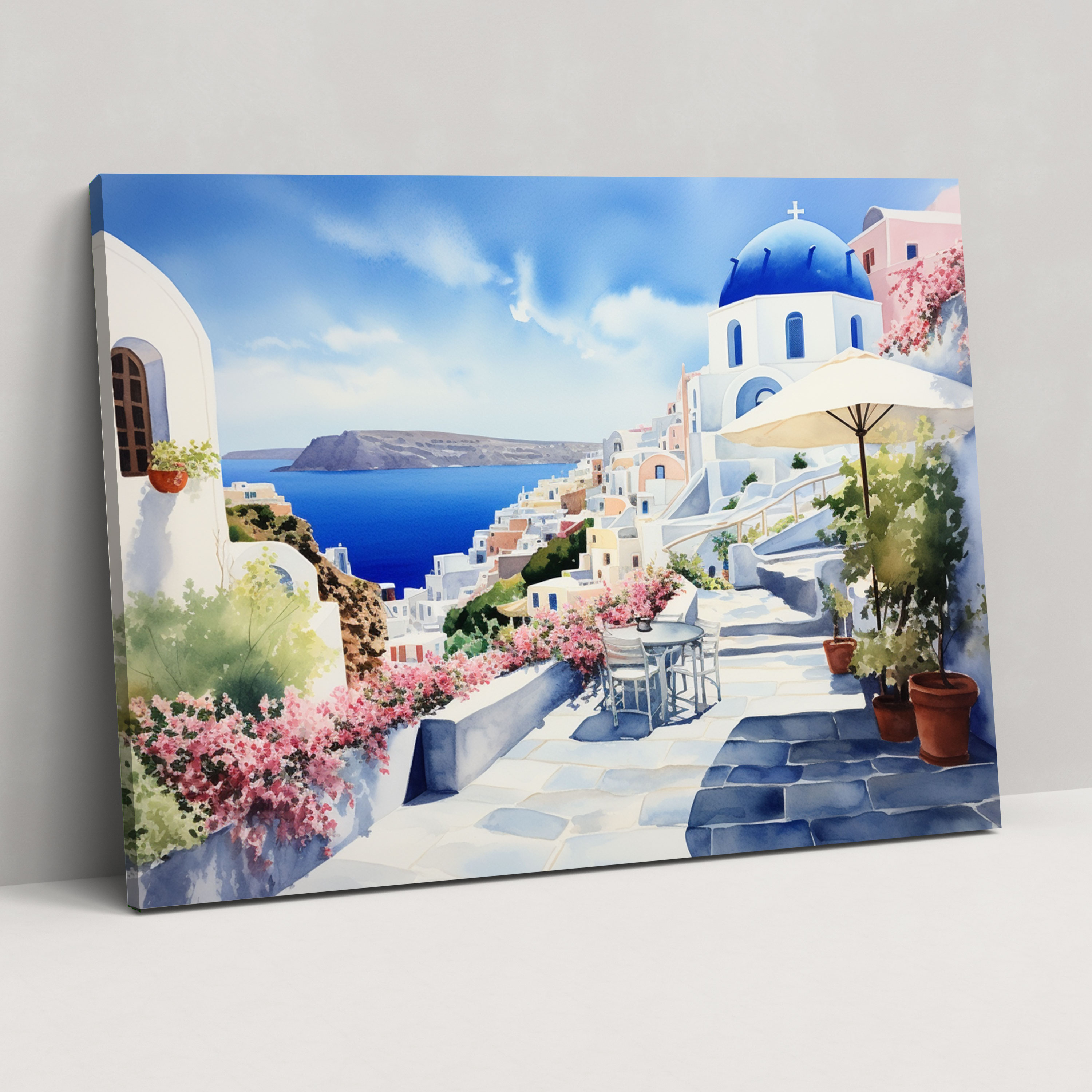 Santorini Wall Art - Santorini, Wall Decoration, Canvas, Santorini