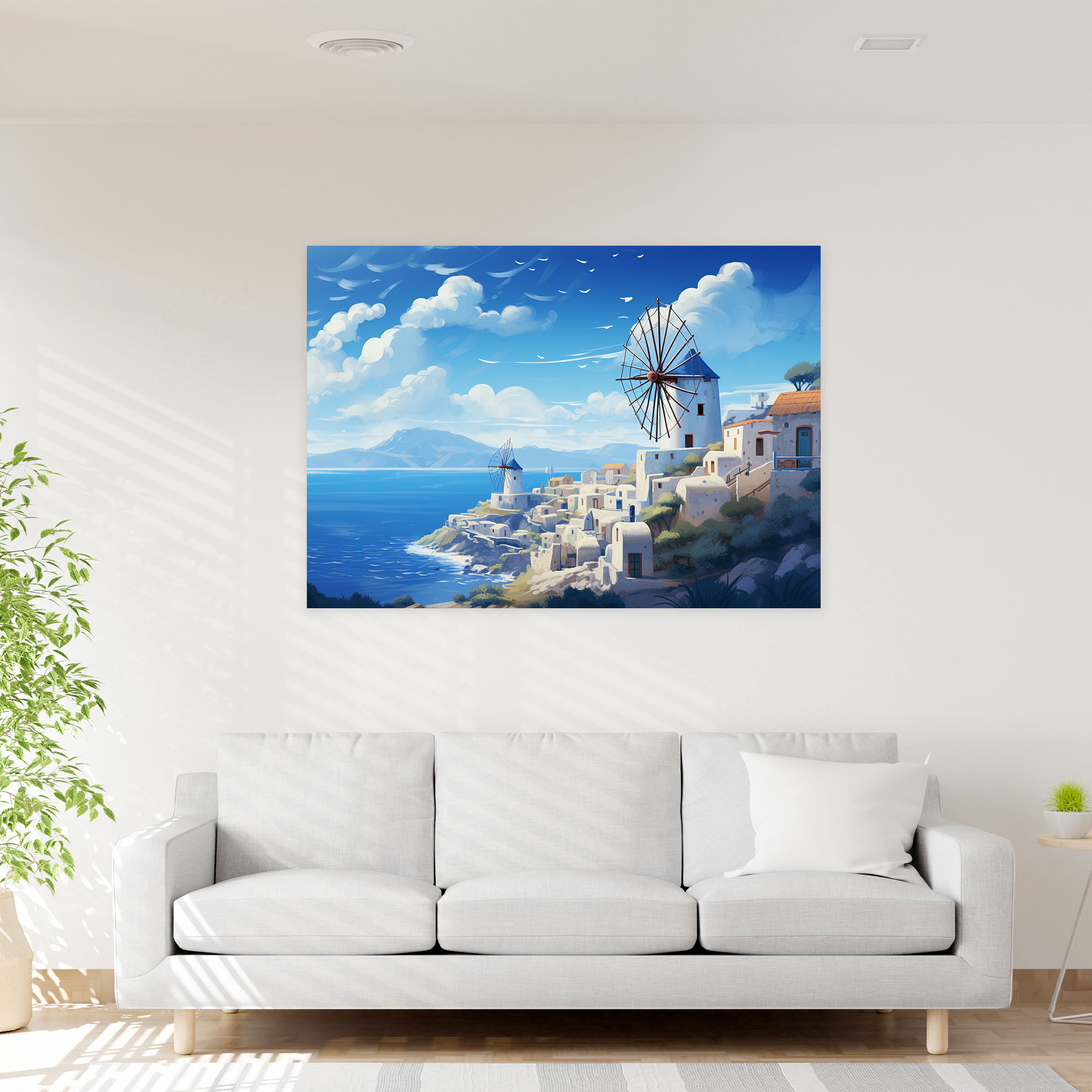 Santorini Canvas Print - Santorini, Home Decoration, Dreamy Backdrop, Canvas Print