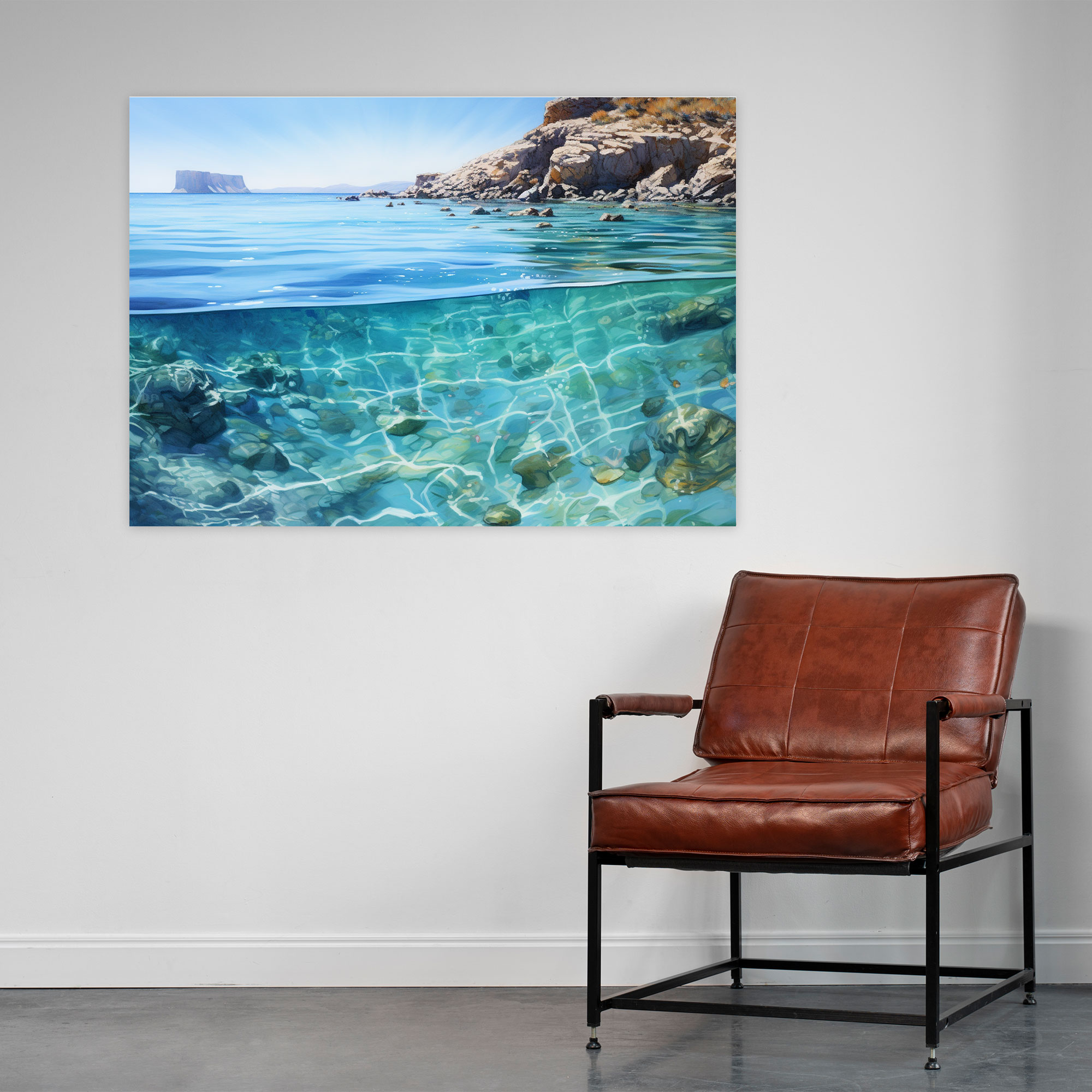Santorini Seascape Wall Art - Santorini, Santorini, Crystal Clear Waters, Home Decoration