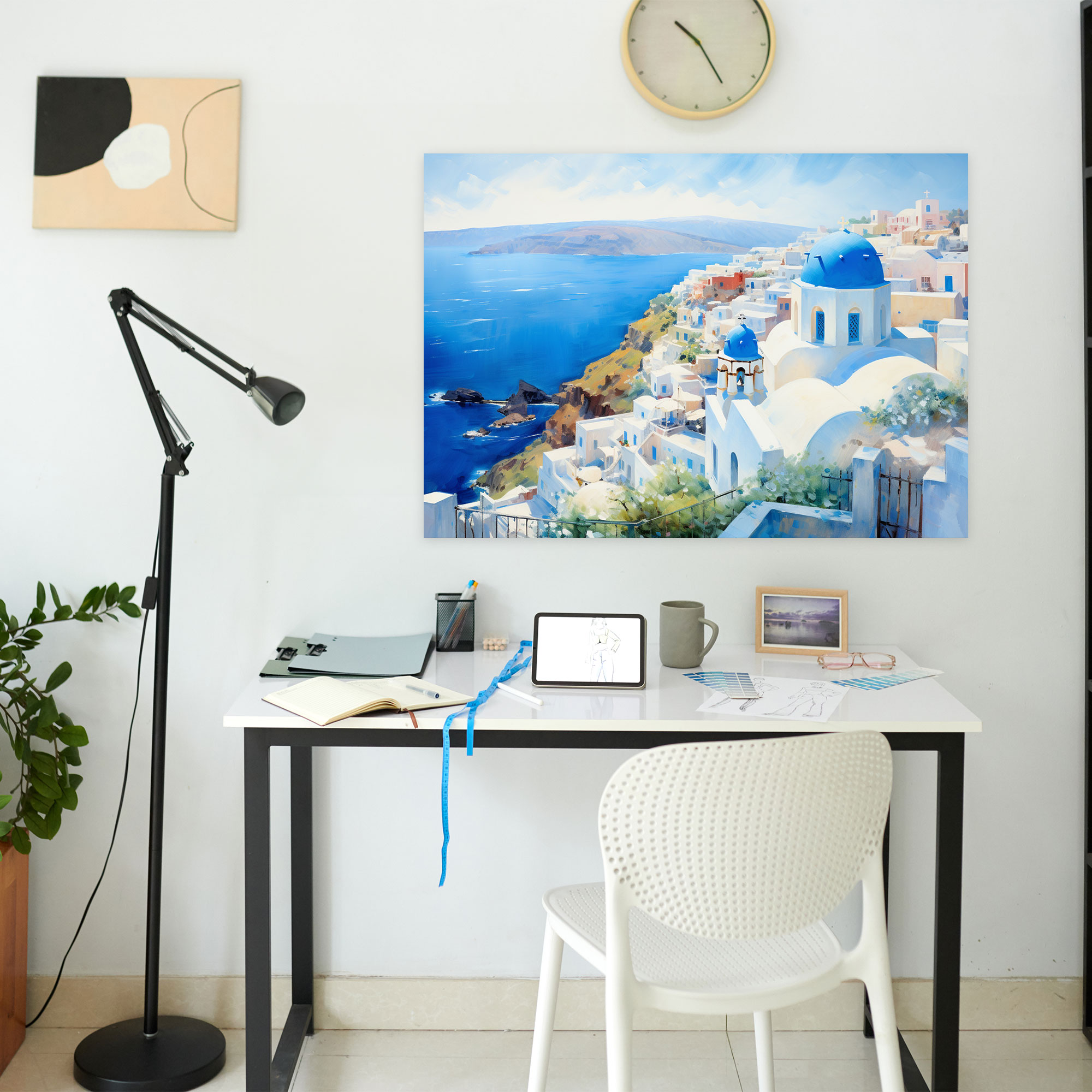 Santorini Canvas Wall Art - Santorini, Wall Decoration, Wall Art, Blue-Domed Churches