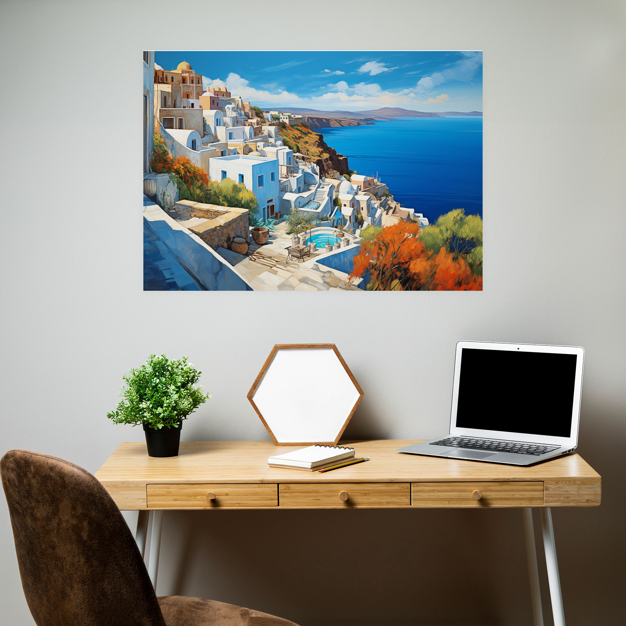 Santorini Wall Decoration - Santorini, Oil Painting, Wall Decoration, Canvas Wall Art